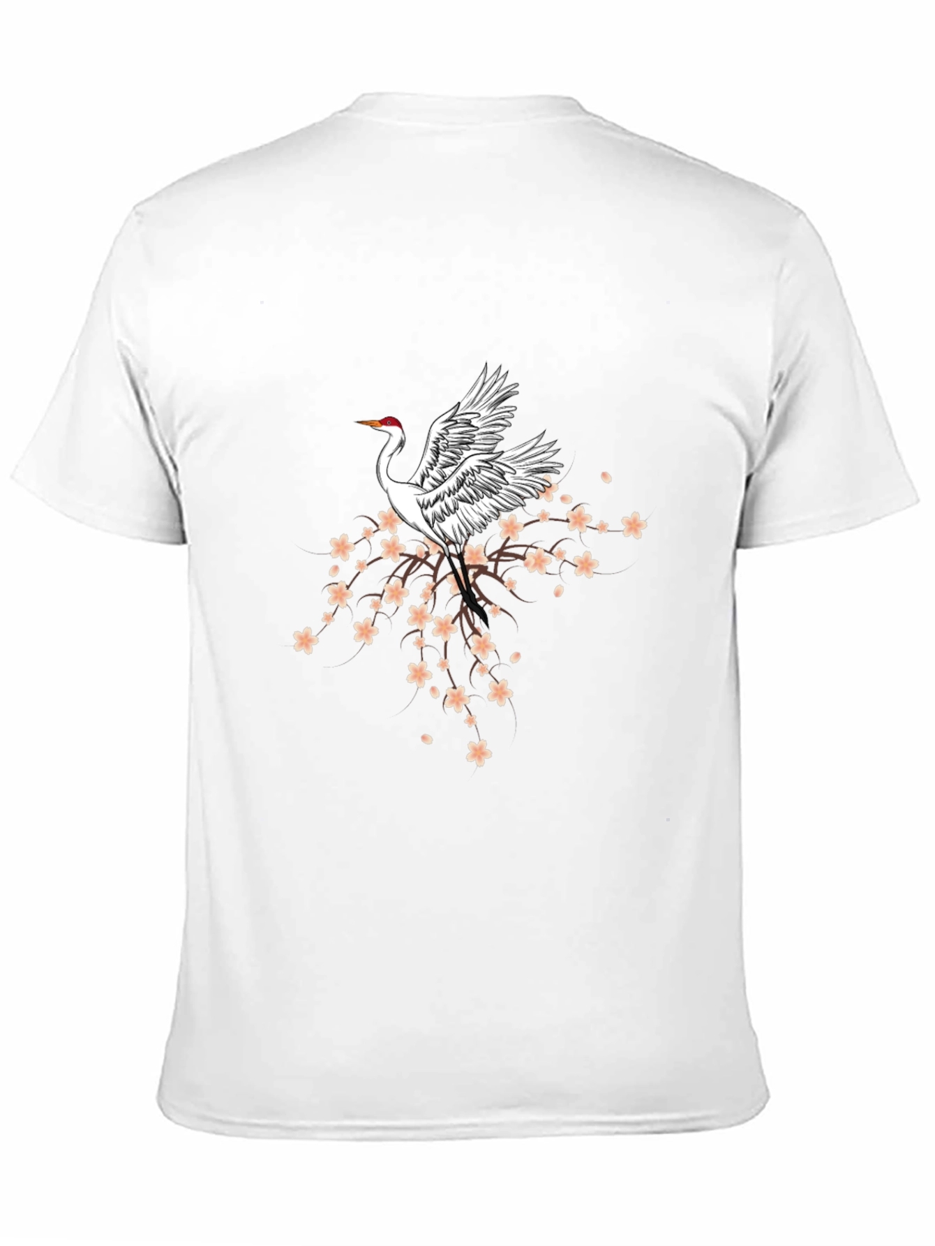 Crane & Cherry Blossom Graphic Tee - Black