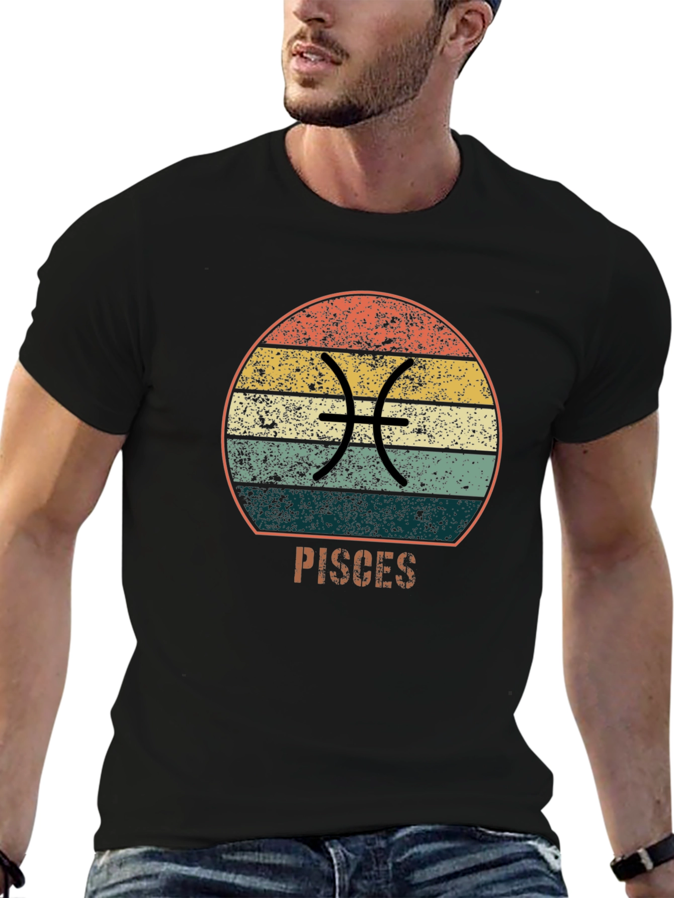 Pisces Zodiac Black T-Shirt