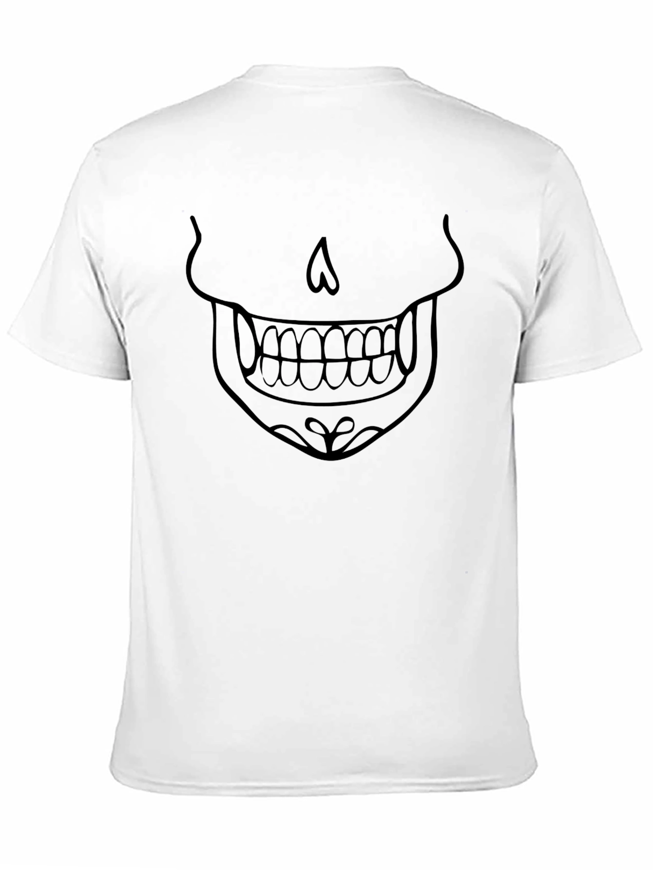 Skull Face Graphic Tee - Black Cotton T-Shirt