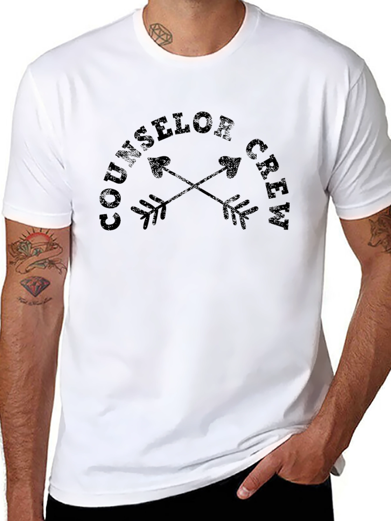 Counselor Crew Graphic T-Shirt - Black
