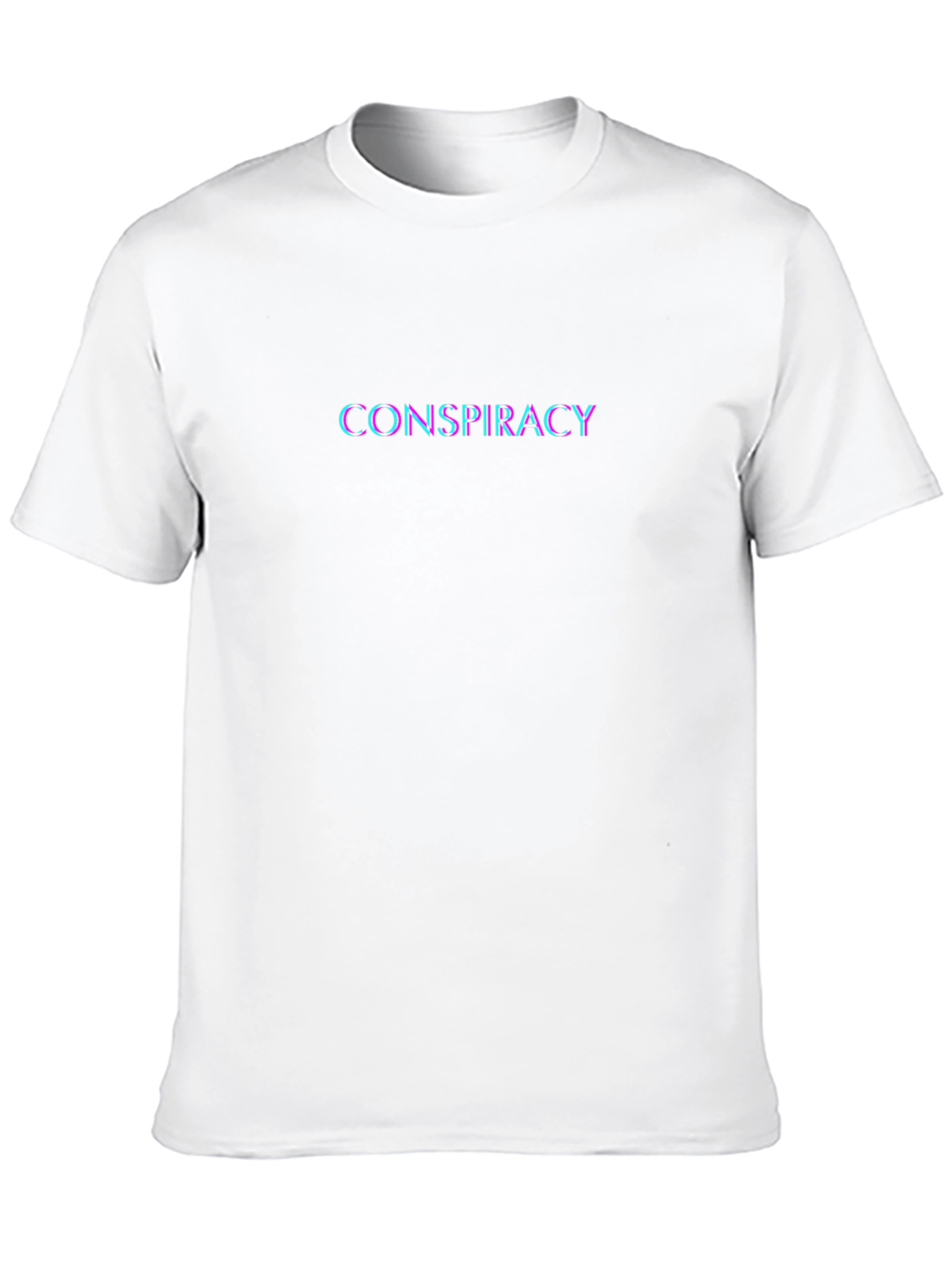 Conspiracy Glitch Text Black T-Shirt