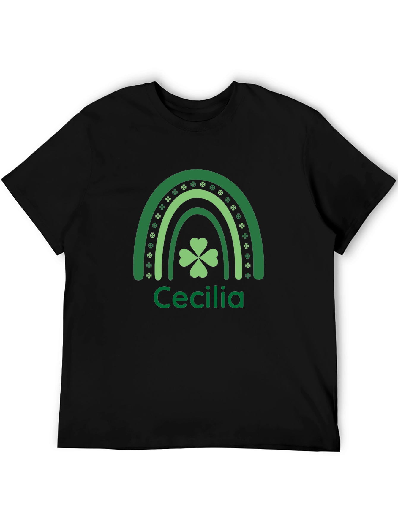 Cecilia Lucky Shamrock Rainbow St. Patricks Day T-Shirt