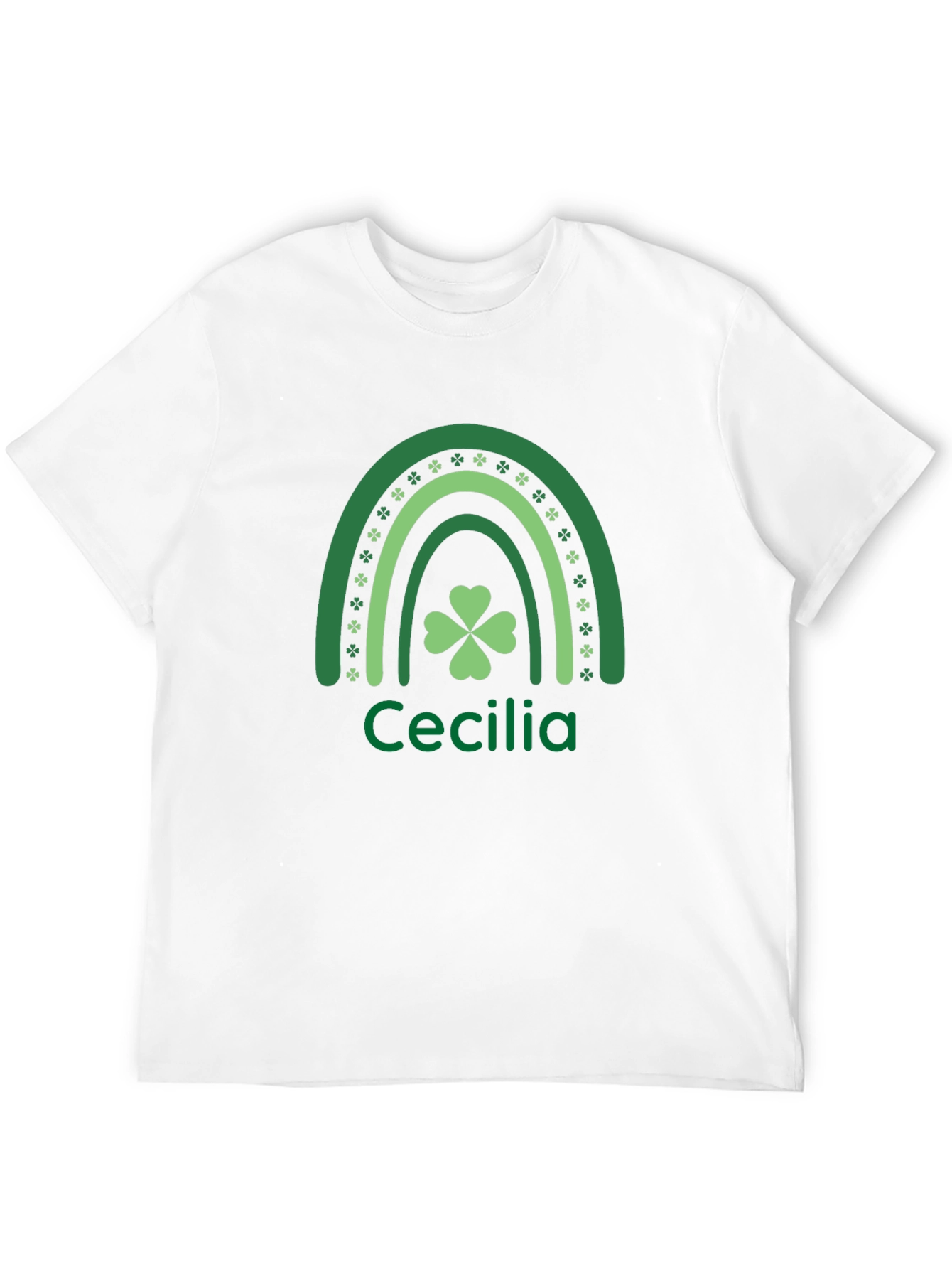 Cecilia Lucky Shamrock Rainbow St. Patricks Day T-Shirt
