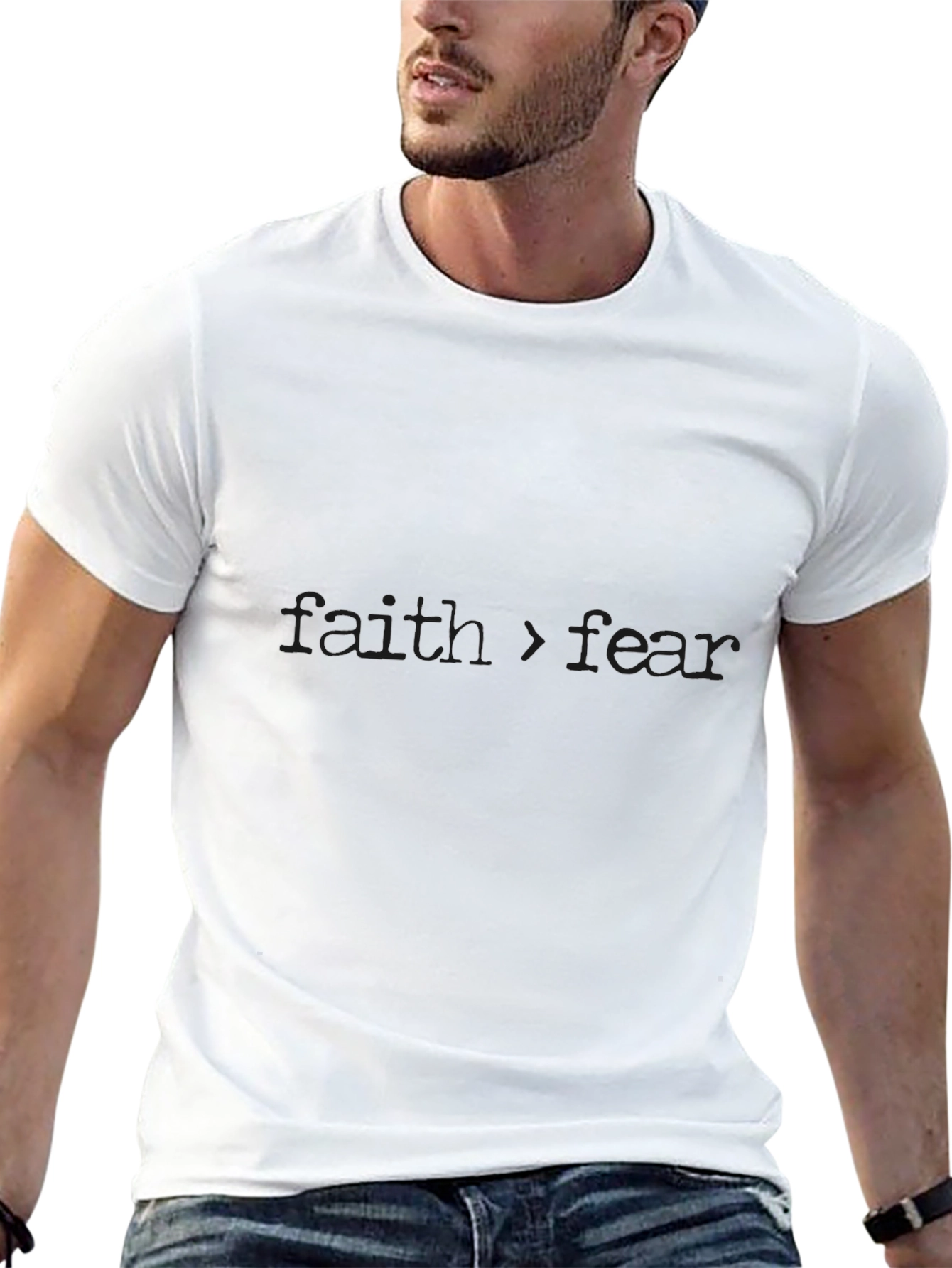 Faith Over Fear Black Graphic T-Shirt