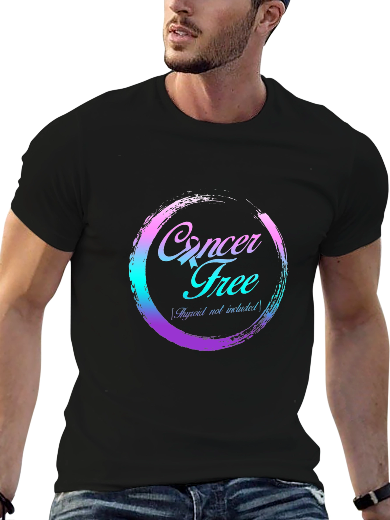 Cancer Free T-Shirt - Thyroid Not Included - Black