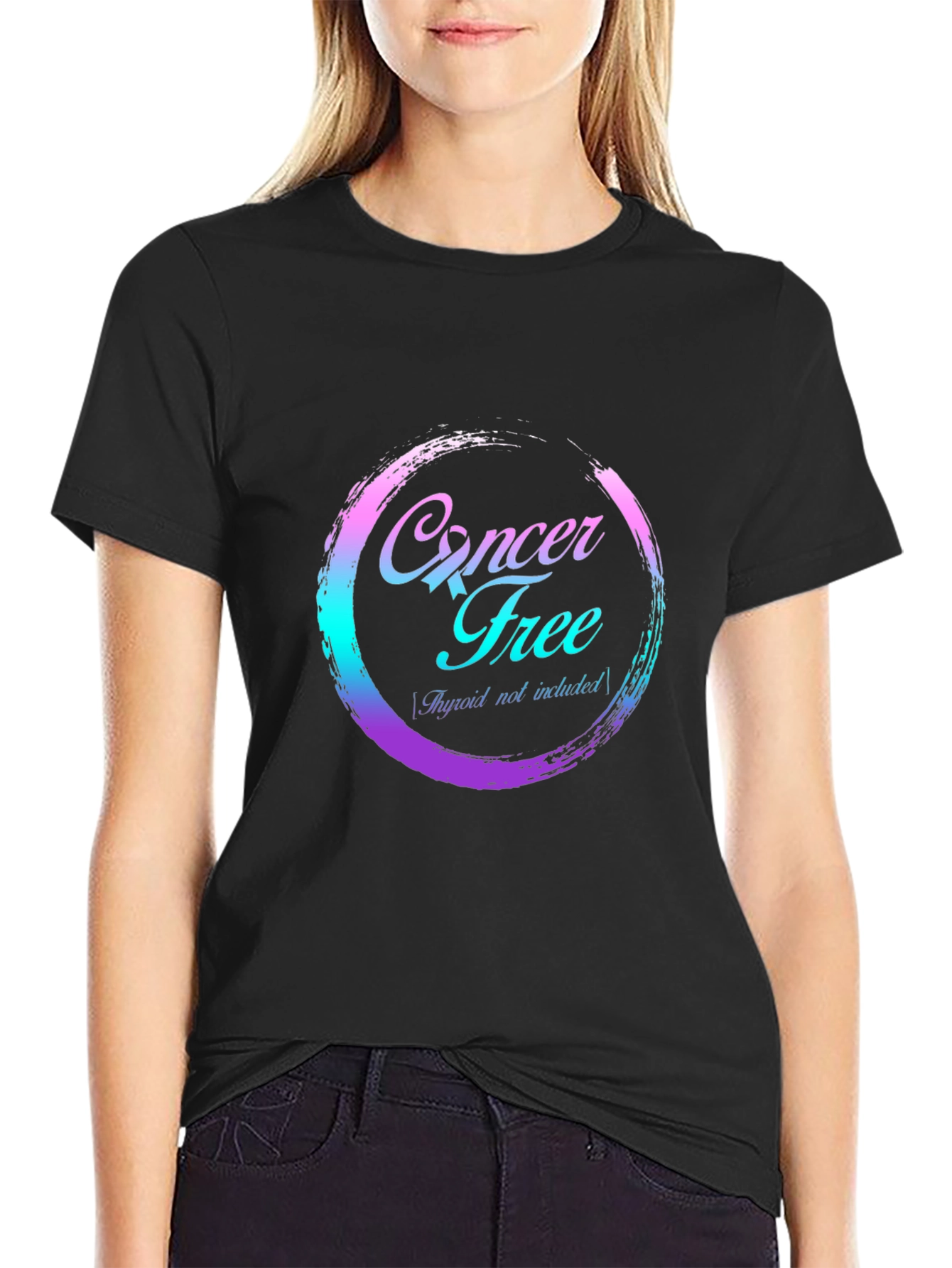 Cancer Free T-Shirt - Thyroid Not Included - Black