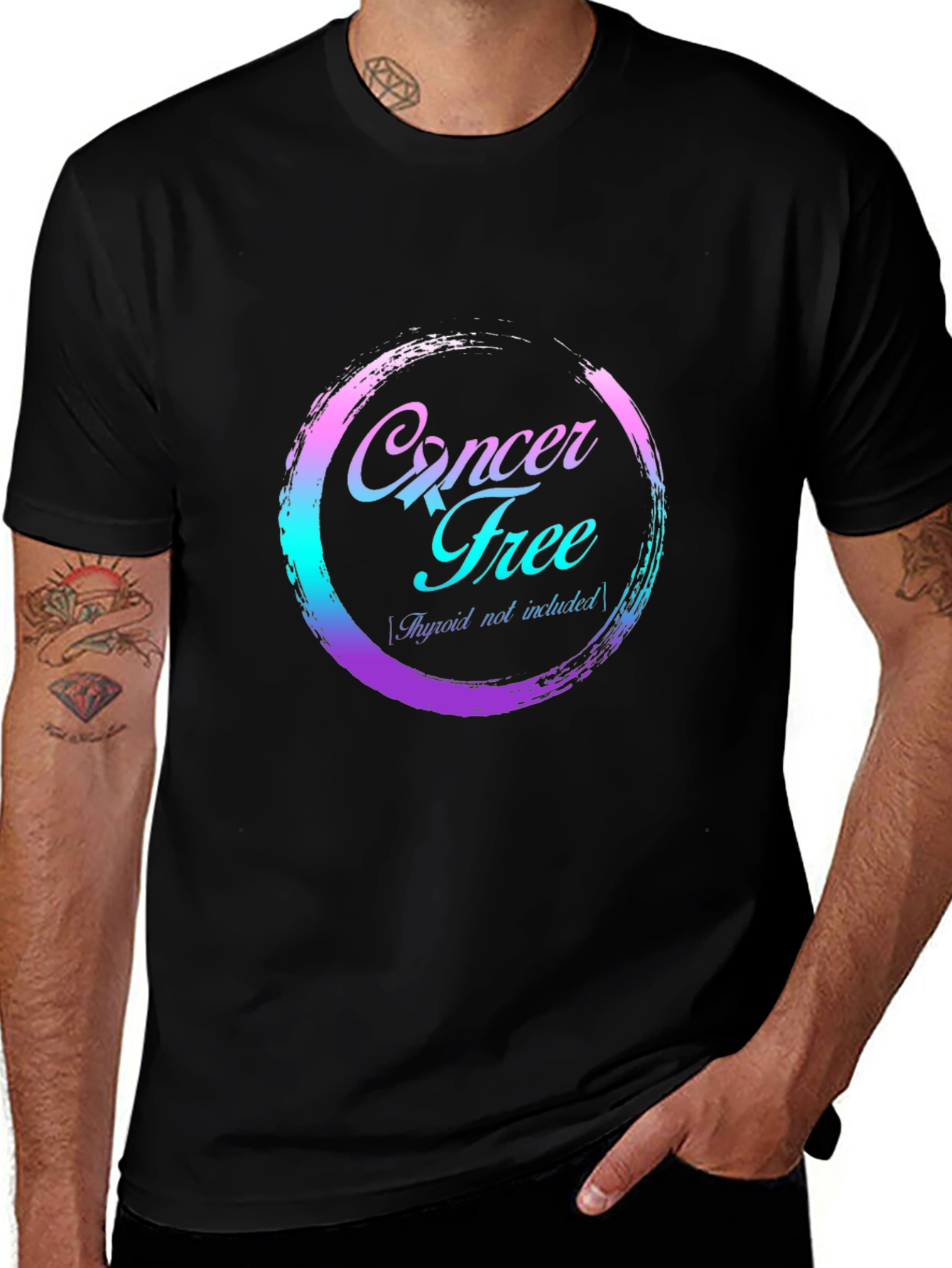 Cancer Free T-Shirt - Thyroid Not Included - Black