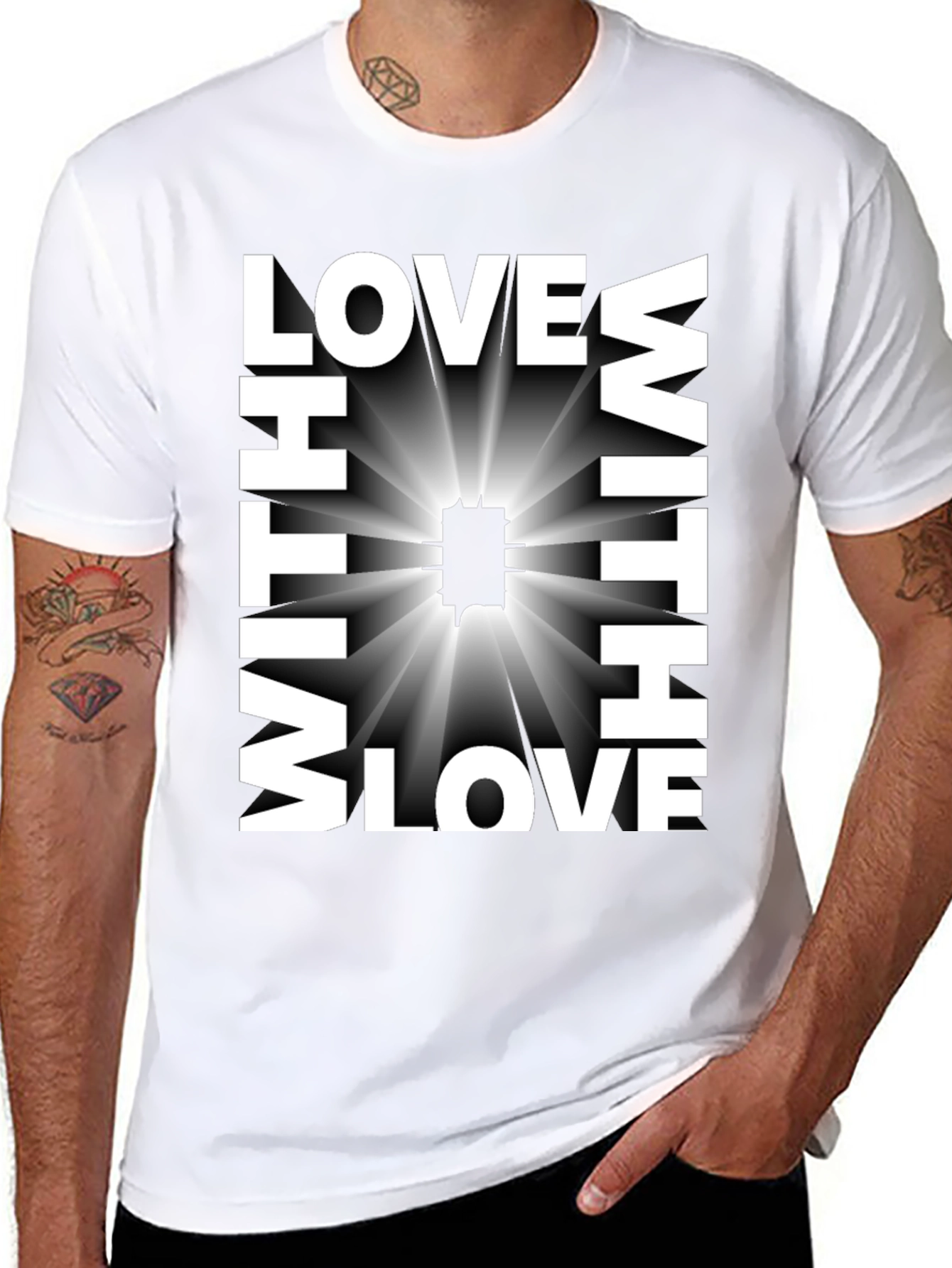 Love With All My Heart Black T-Shirt