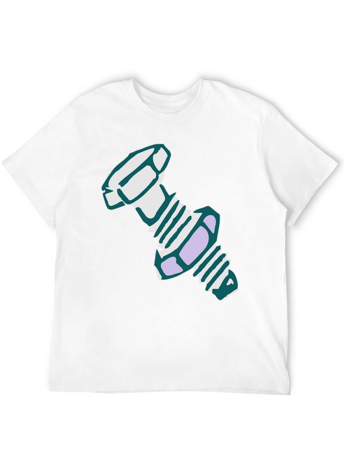Novelty Cartoon Bolt Graphic Black T-Shirt
