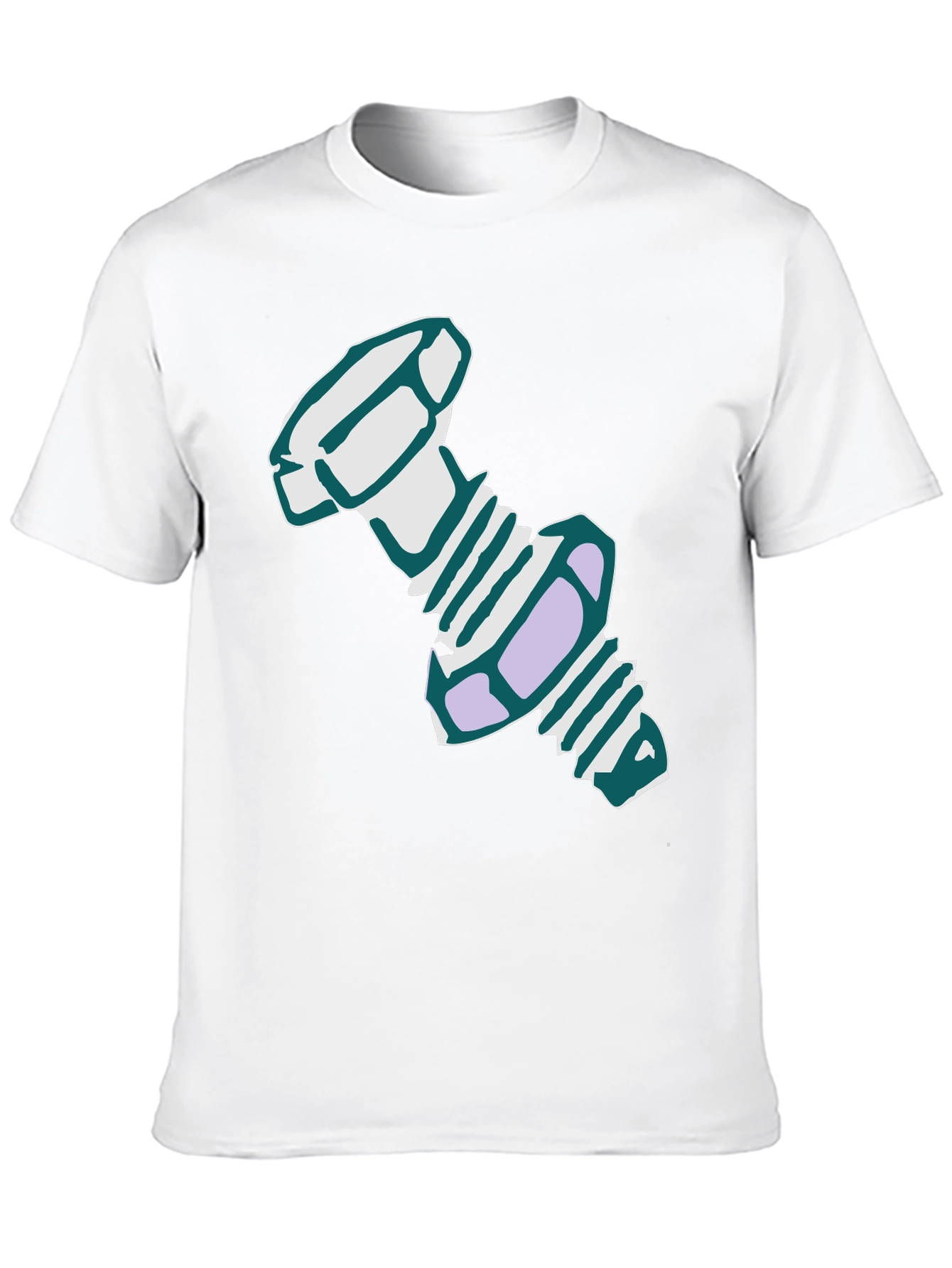 Novelty Cartoon Bolt Graphic Black T-Shirt