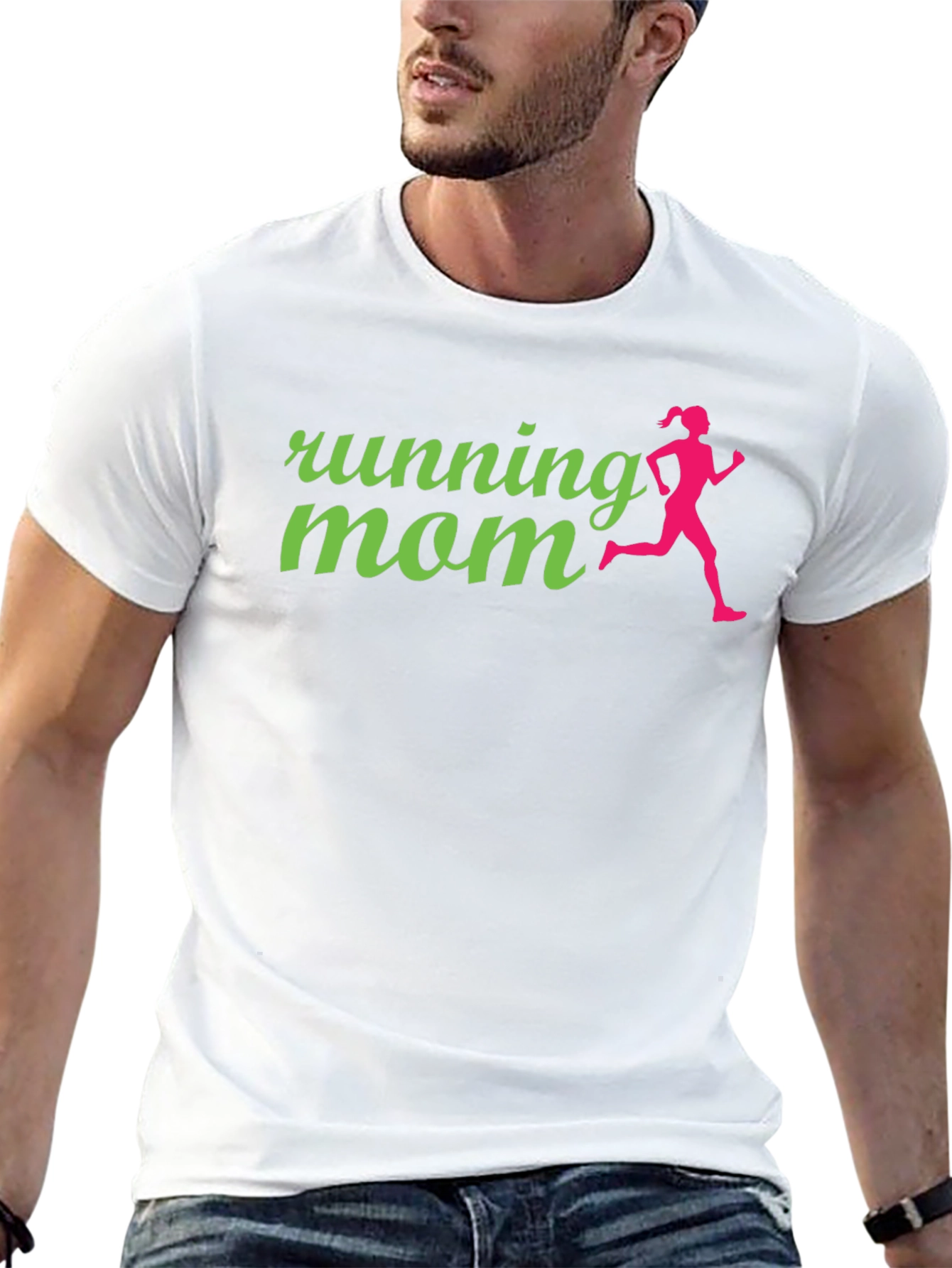 Running Mom Graphic Tee - Black Cotton Shirt