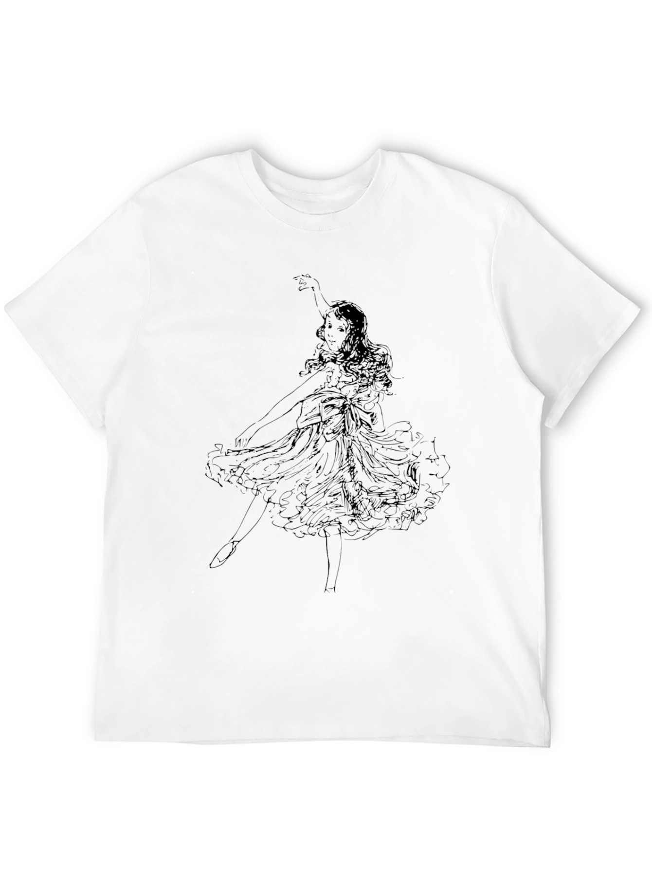 Elegant Dancer Graphic Black T-Shirt