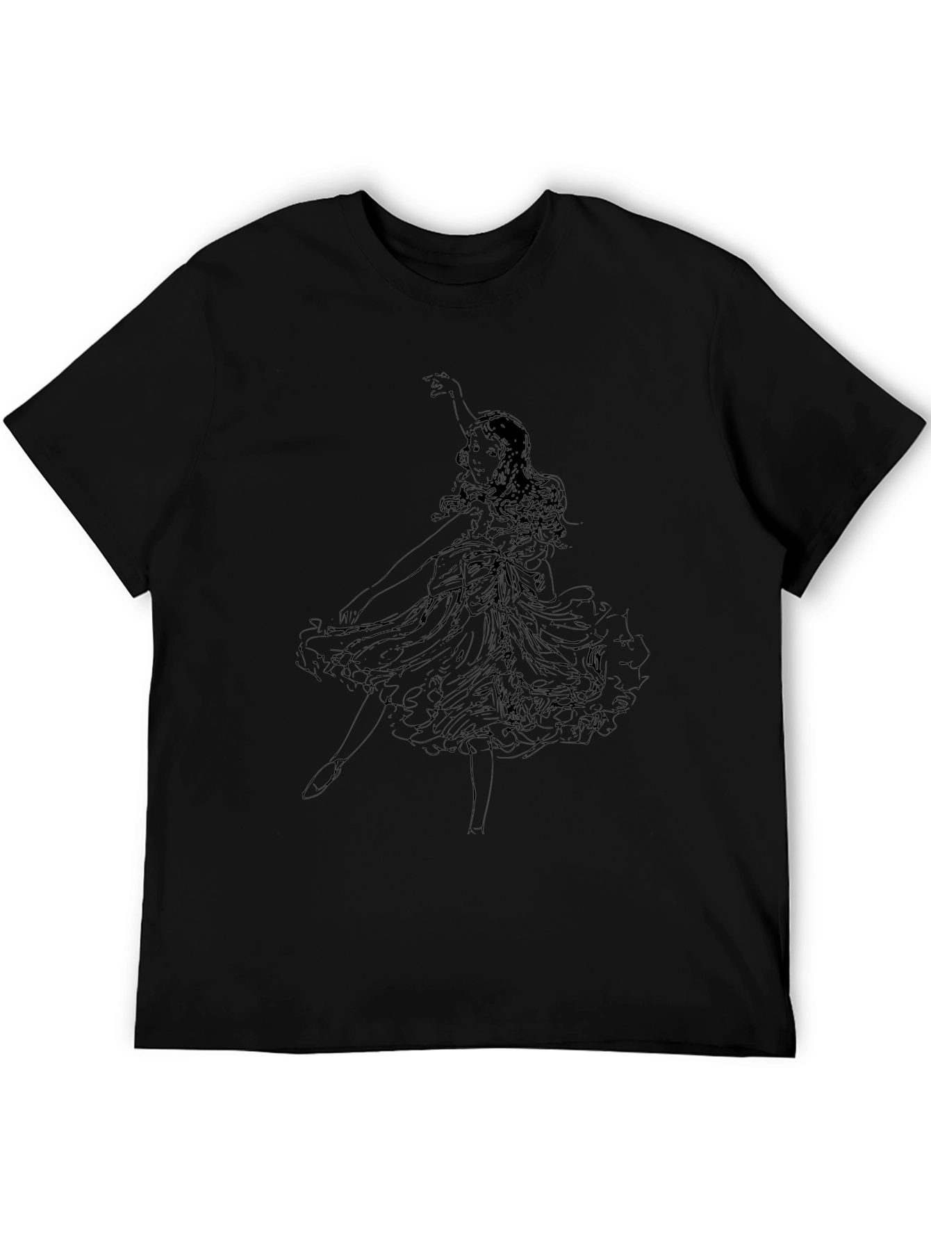 Elegant Dancer Graphic Black T-Shirt
