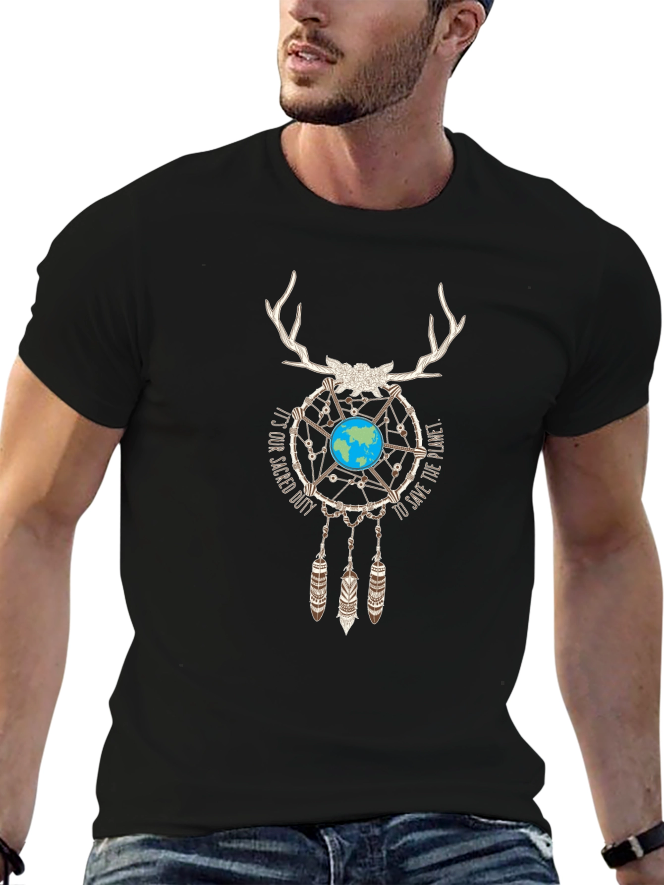 Earth Dreamcatcher Graphic Tee - Sacred Duty T-Shirt