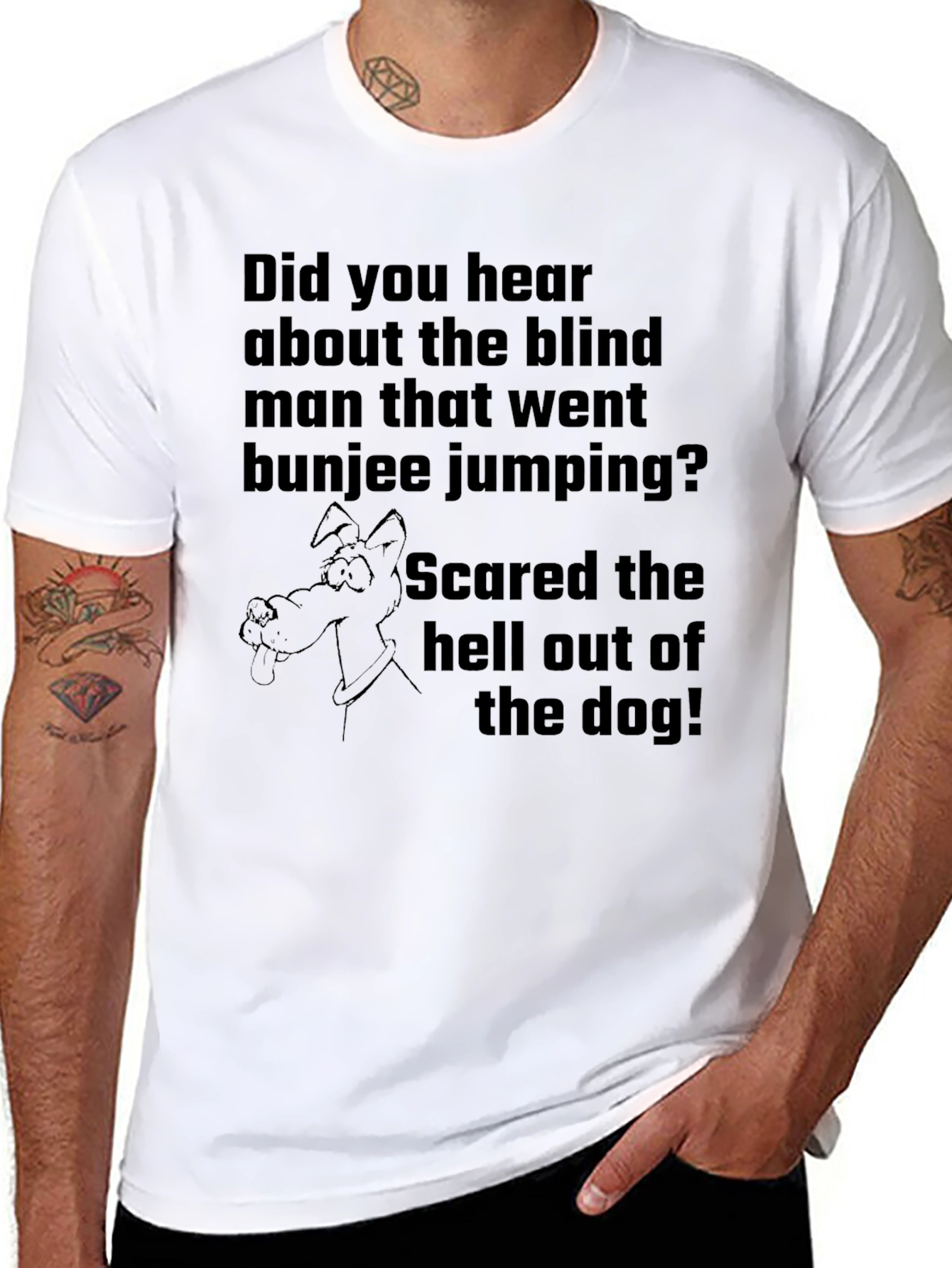 Blind Bungee Jumper Dog Humor T-Shirt