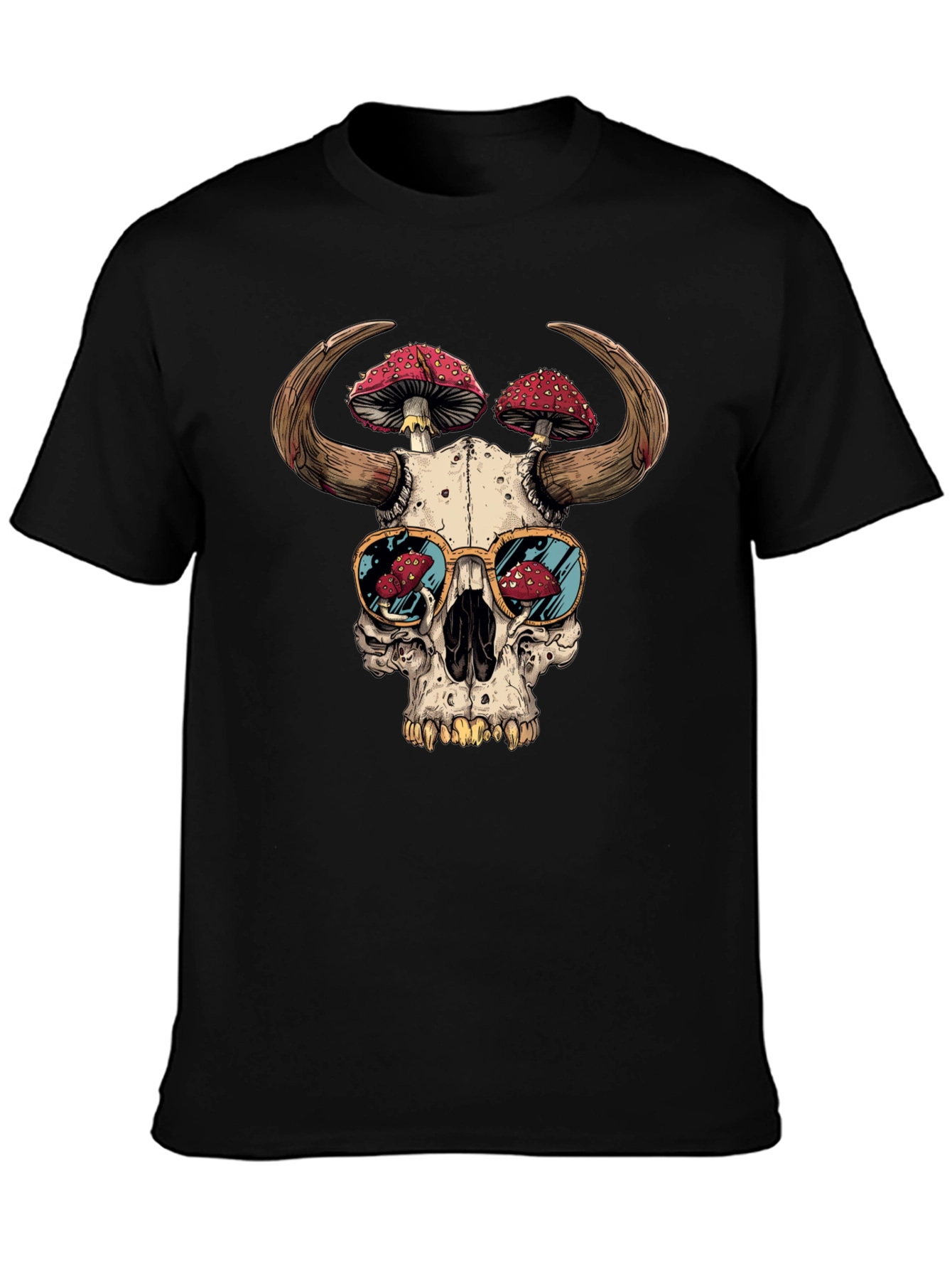 Skull Mushroom Horns T-Shirt