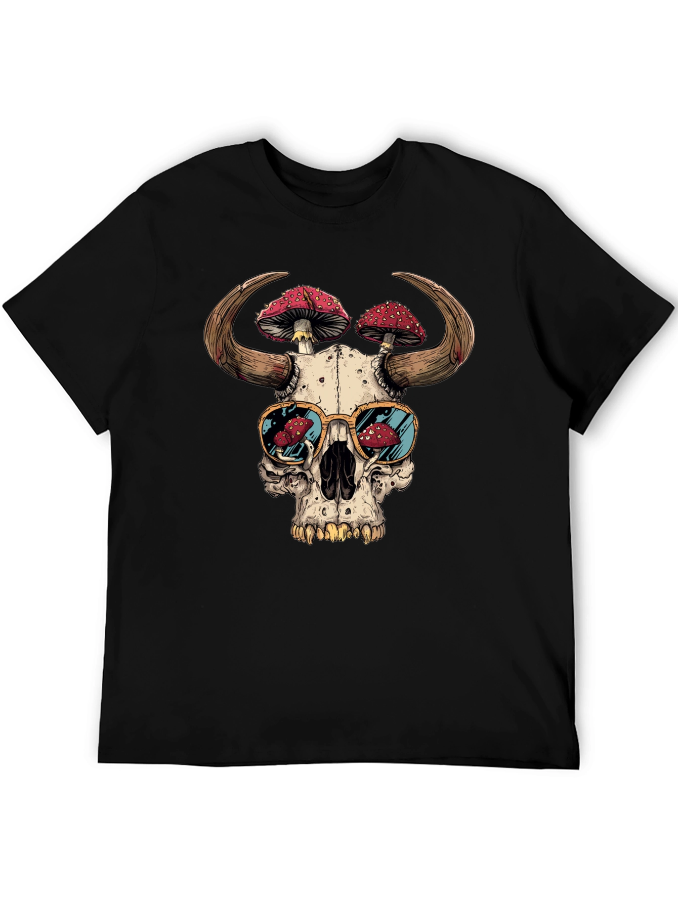 Skull Mushroom Horns T-Shirt