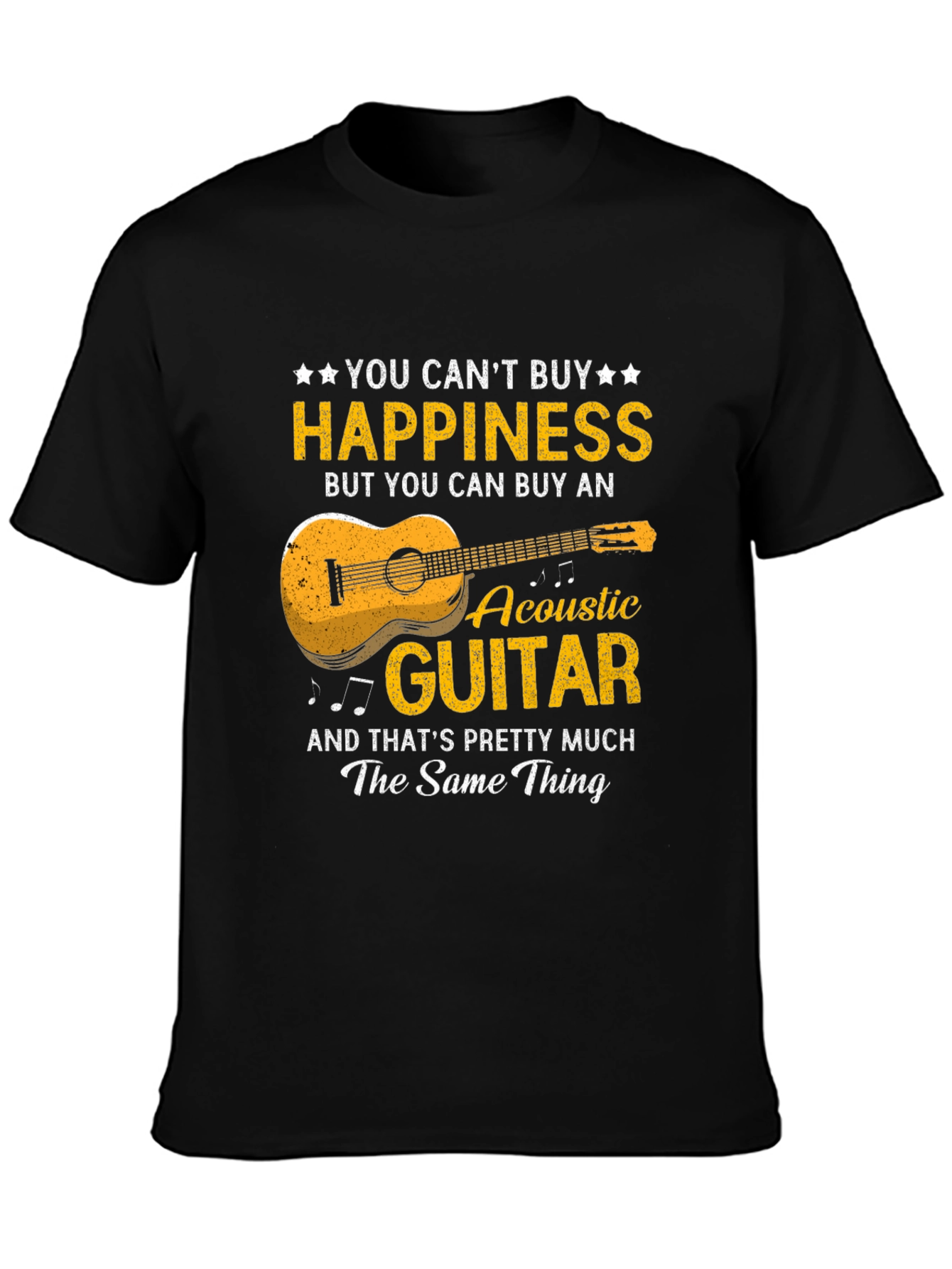 Acoustic Guitar Happiness T-Shirt - Music Lover Gift