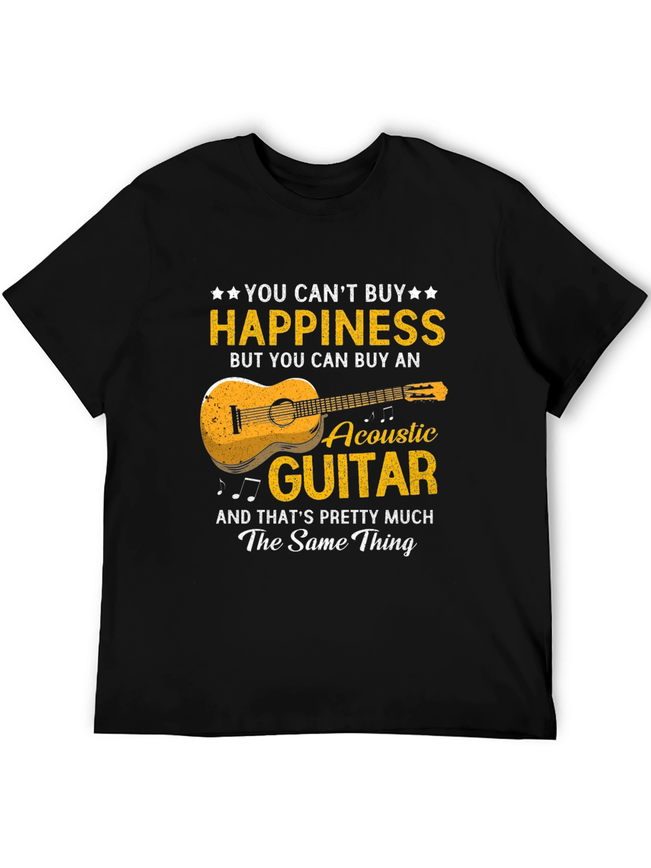 Acoustic Guitar Happiness T-Shirt - Music Lover Gift