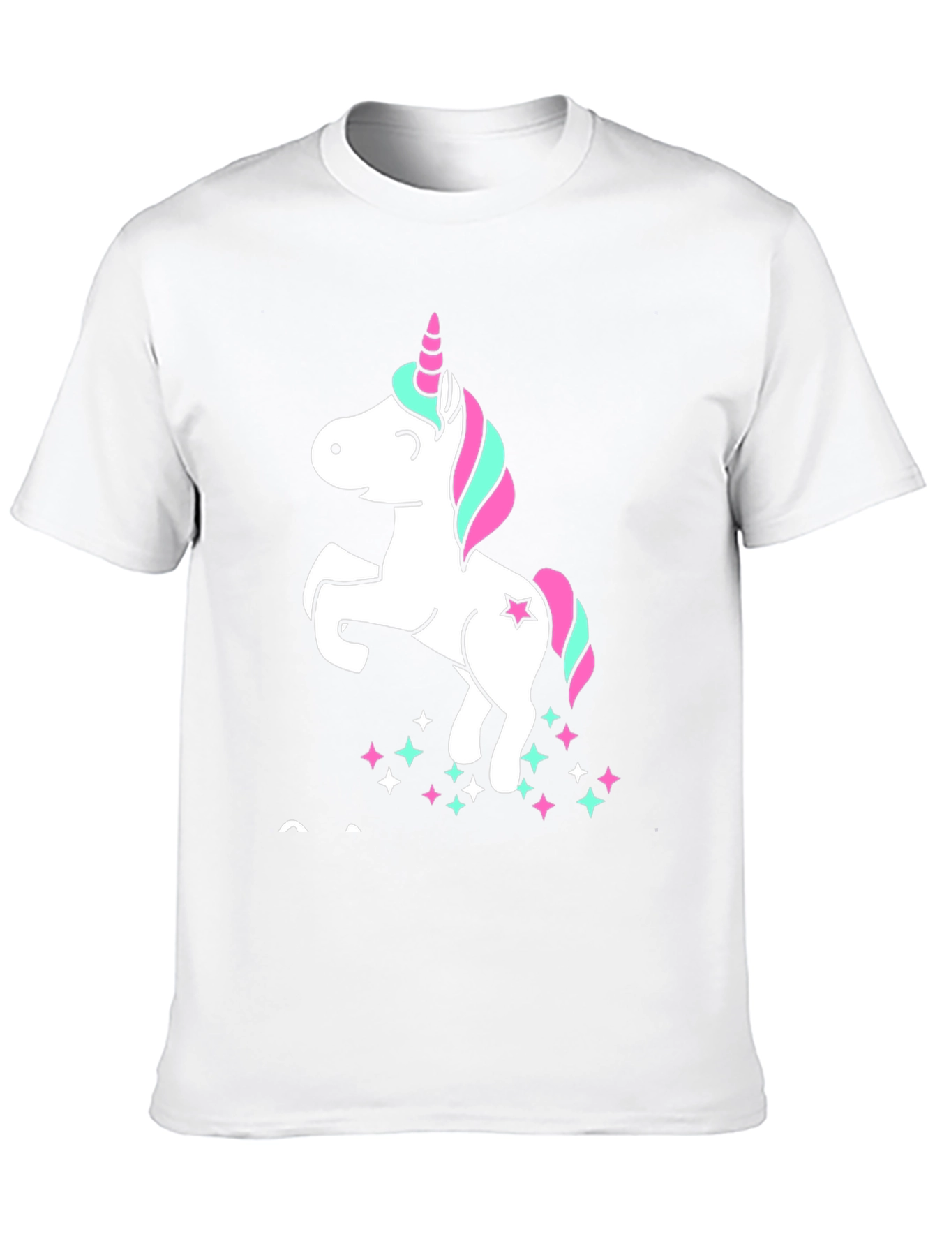 Unicorn Stars Graphic Print Black T-Shirt