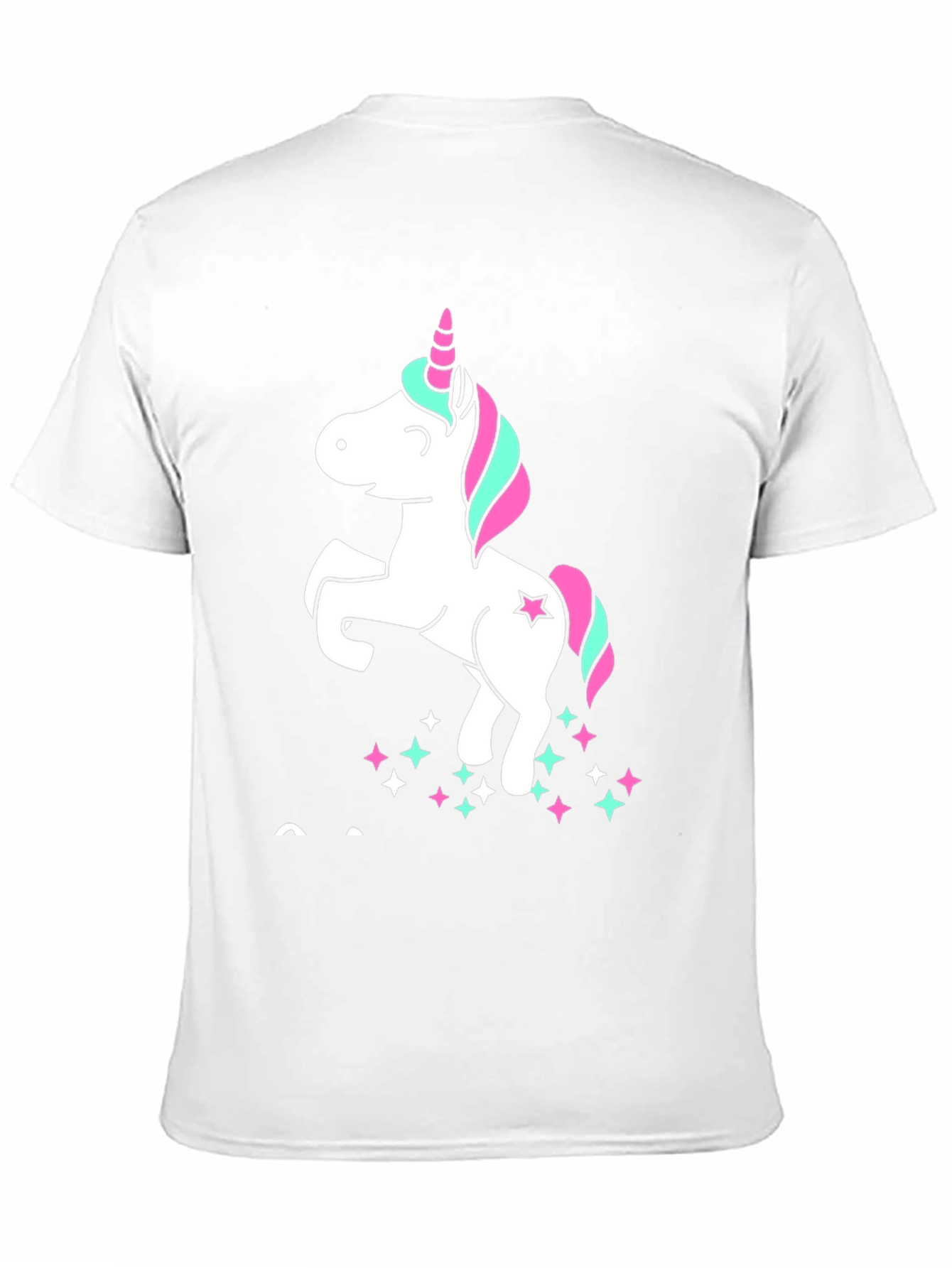 Unicorn Stars Graphic Print Black T-Shirt