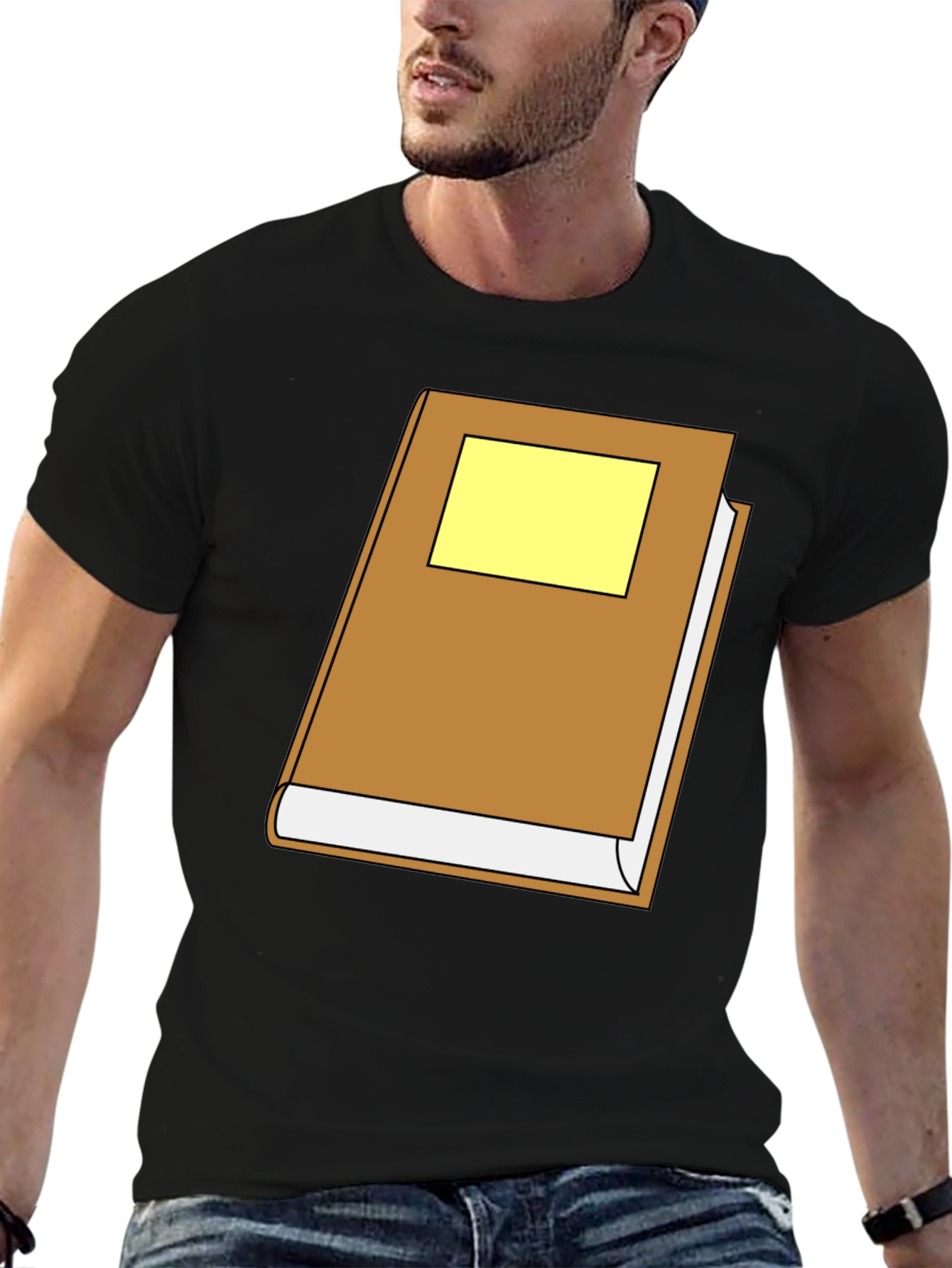 Cartoon Book Graphic Black T-Shirt
