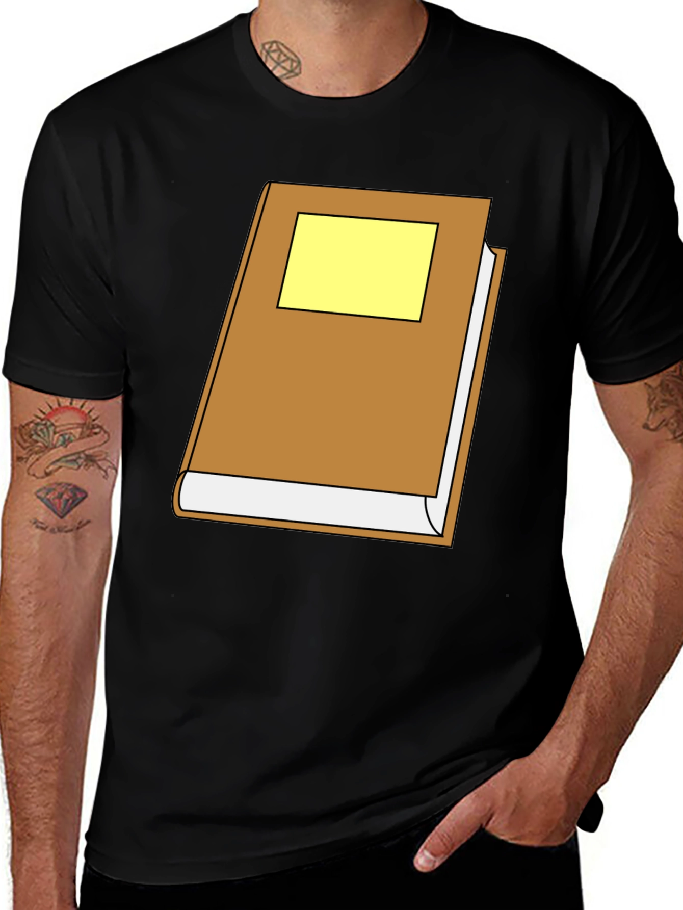 Cartoon Book Graphic Black T-Shirt
