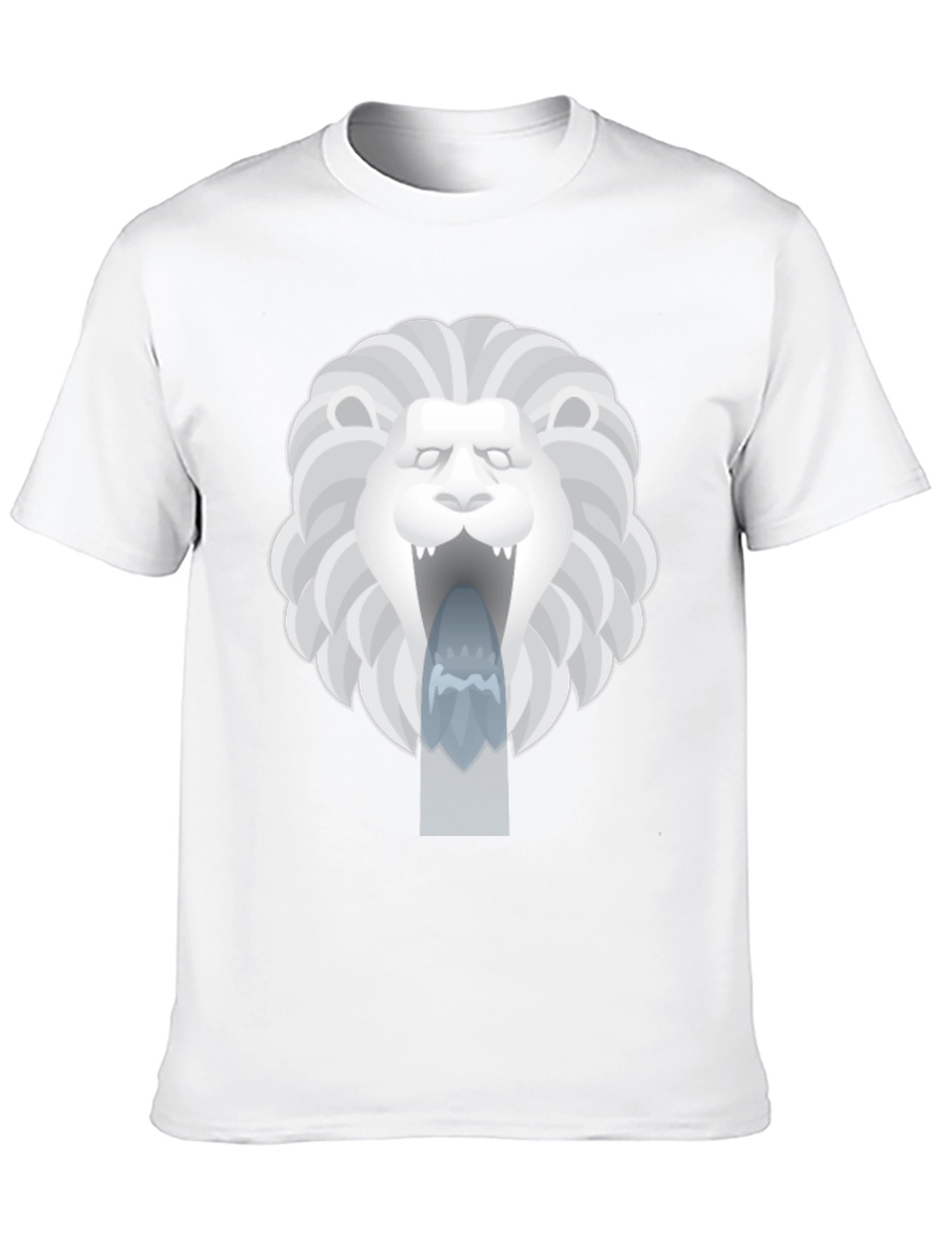 Lion Fountain Graphic Tee - Black Casual T-Shirt