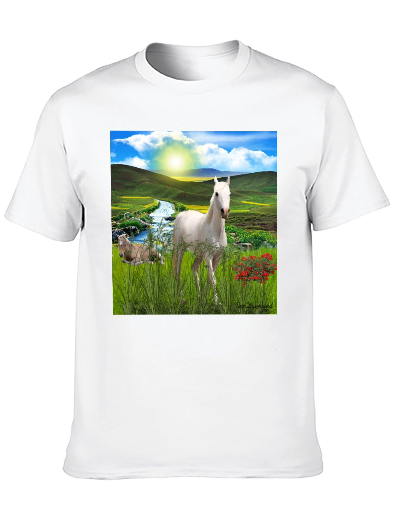 Horse Landscape Graphic Tee - Nature Inspired
