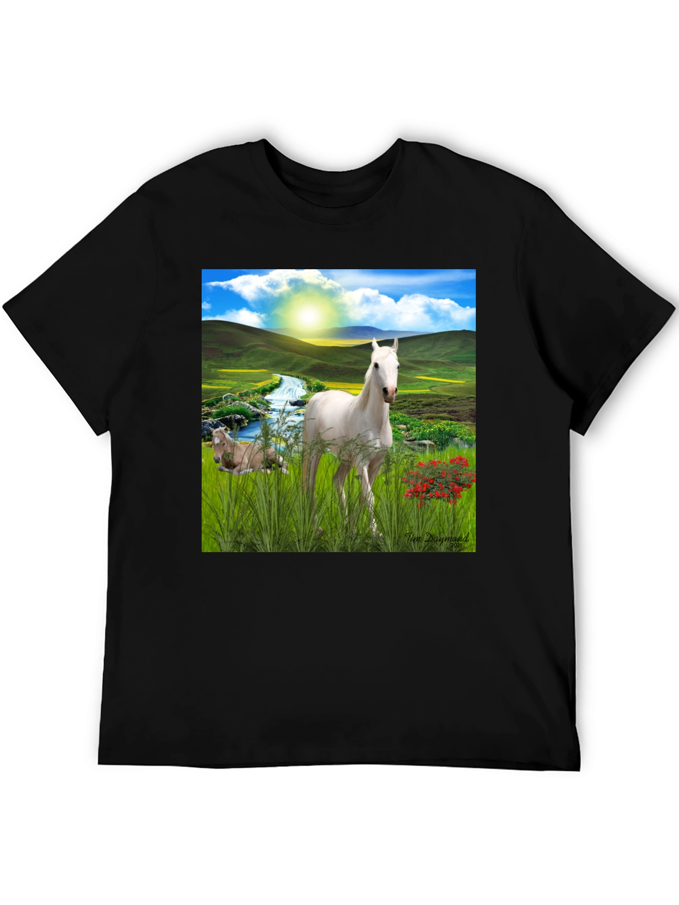 Horse Landscape Graphic Tee - Nature Inspired