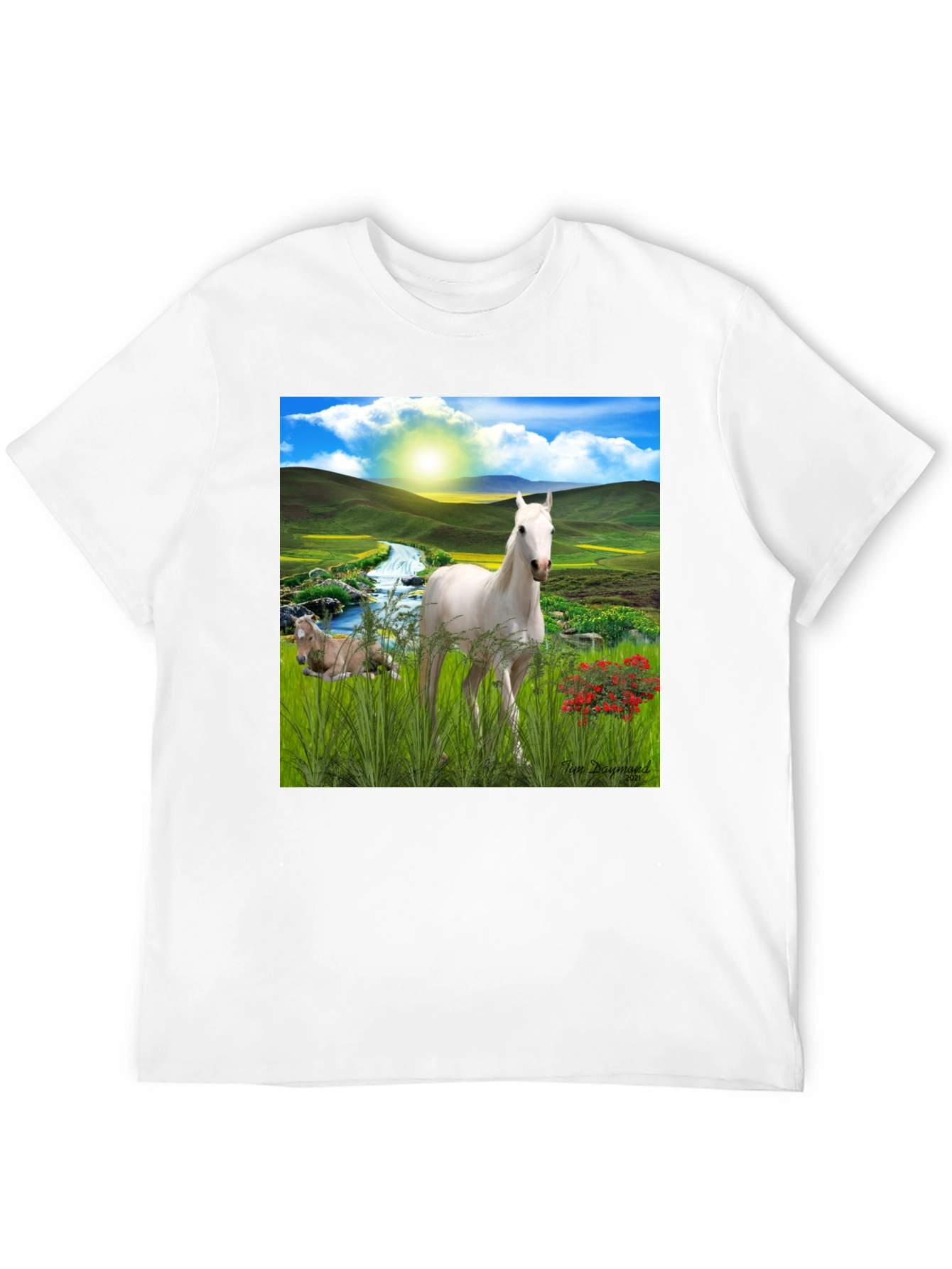 Horse Landscape Graphic Tee - Nature Inspired