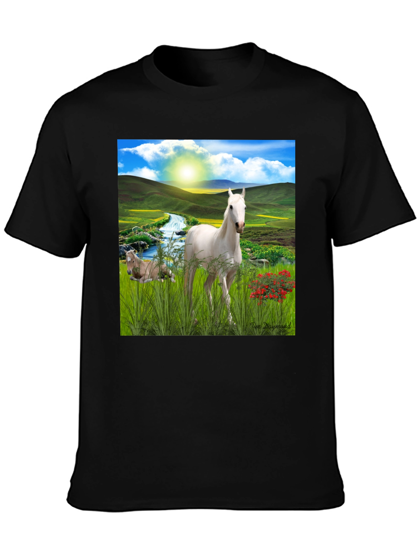 Horse Landscape Graphic Tee - Nature Inspired
