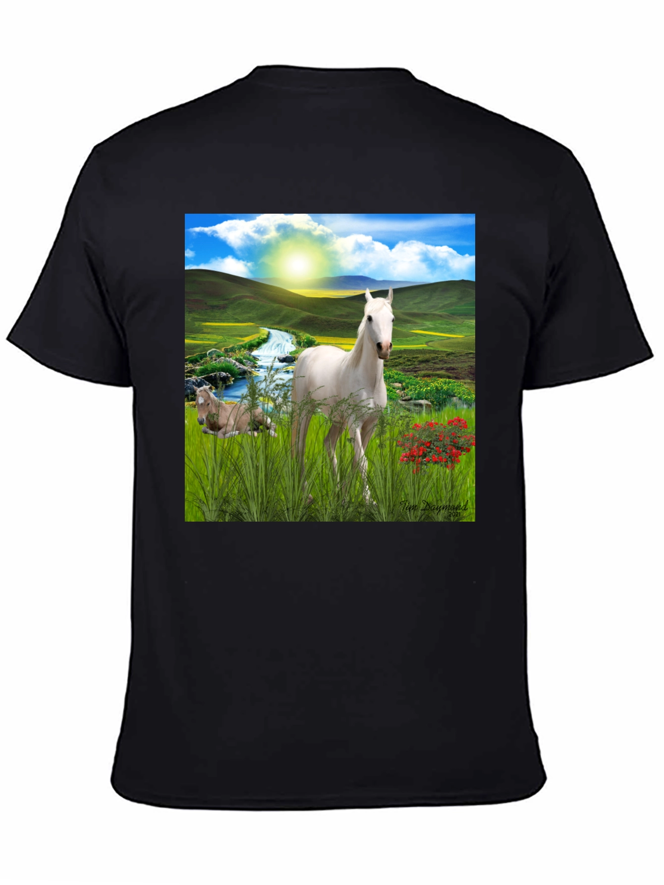 Horse Landscape Graphic Tee - Nature Inspired