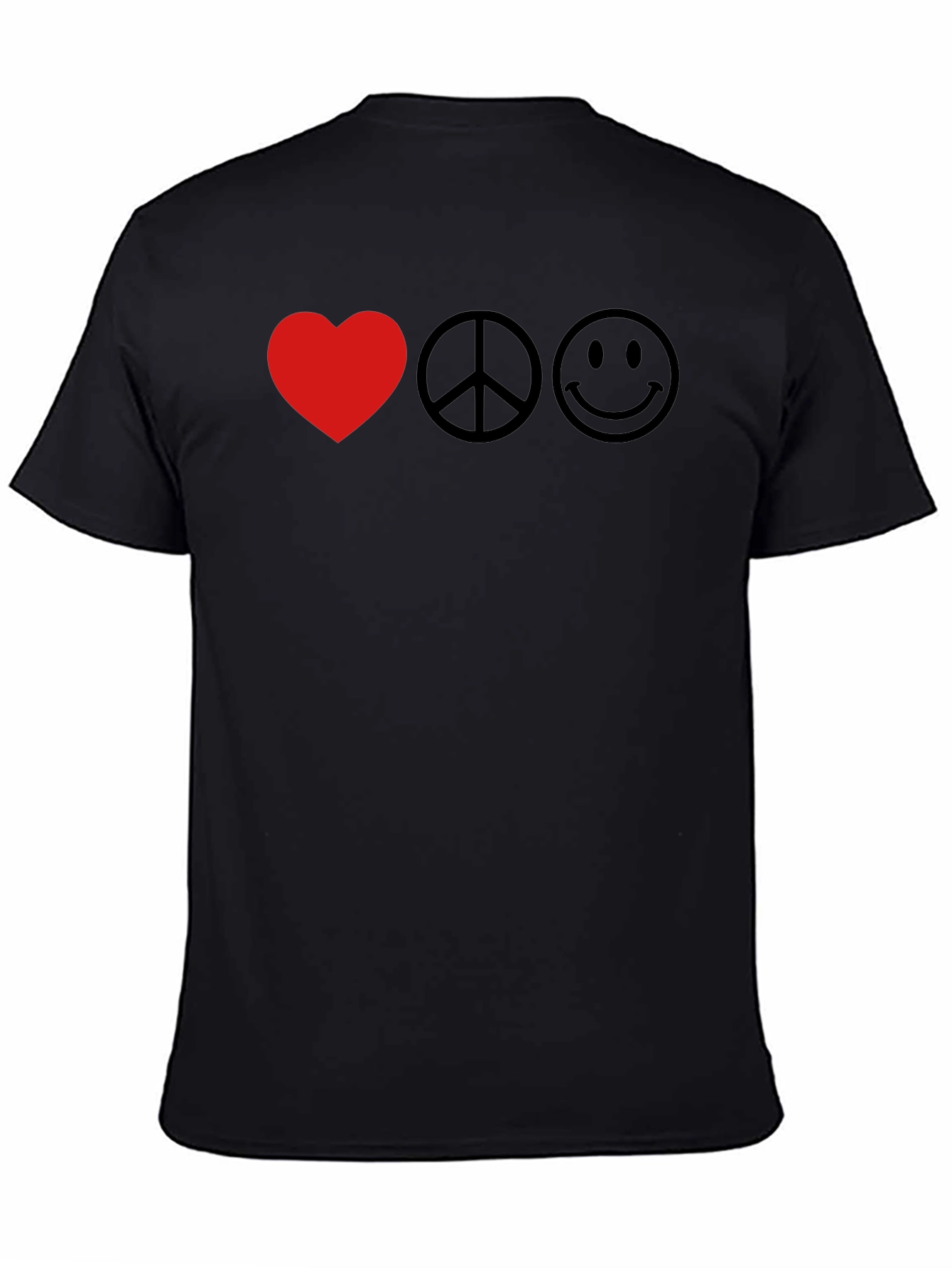 Love Peace Happy Black T-Shirt