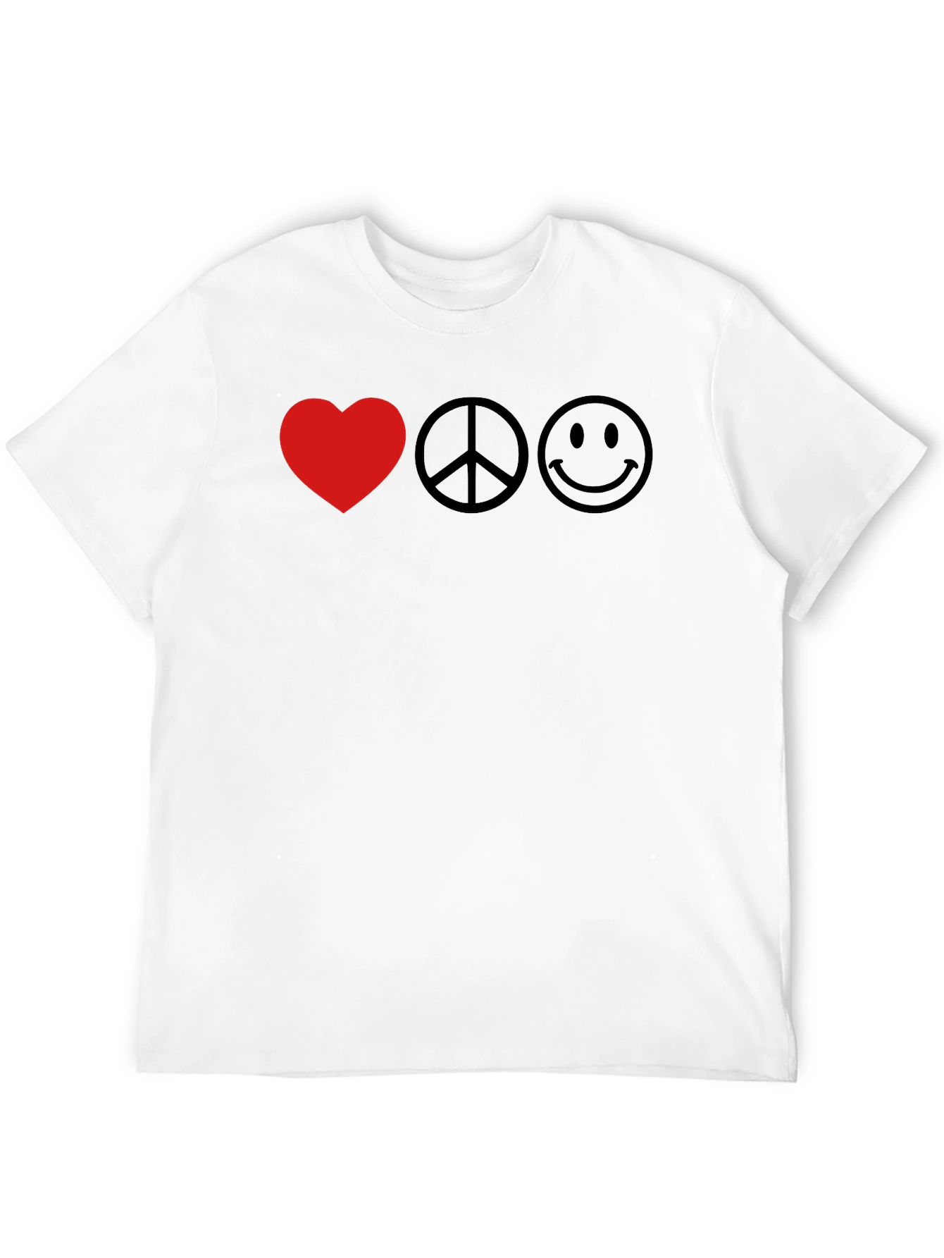 Love Peace Happy Black T-Shirt