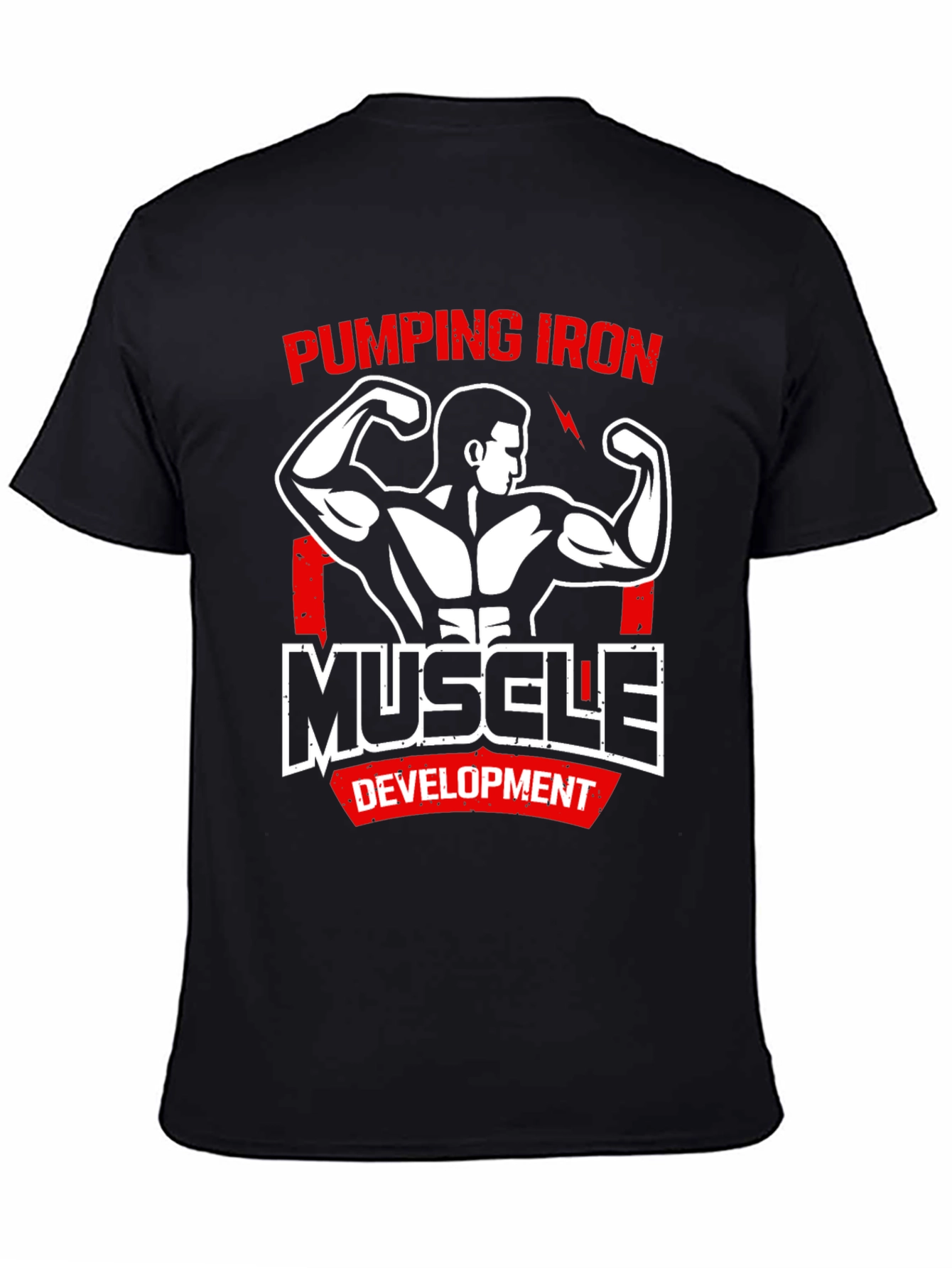 Pumping Iron Muscle Development Black T-Shirt