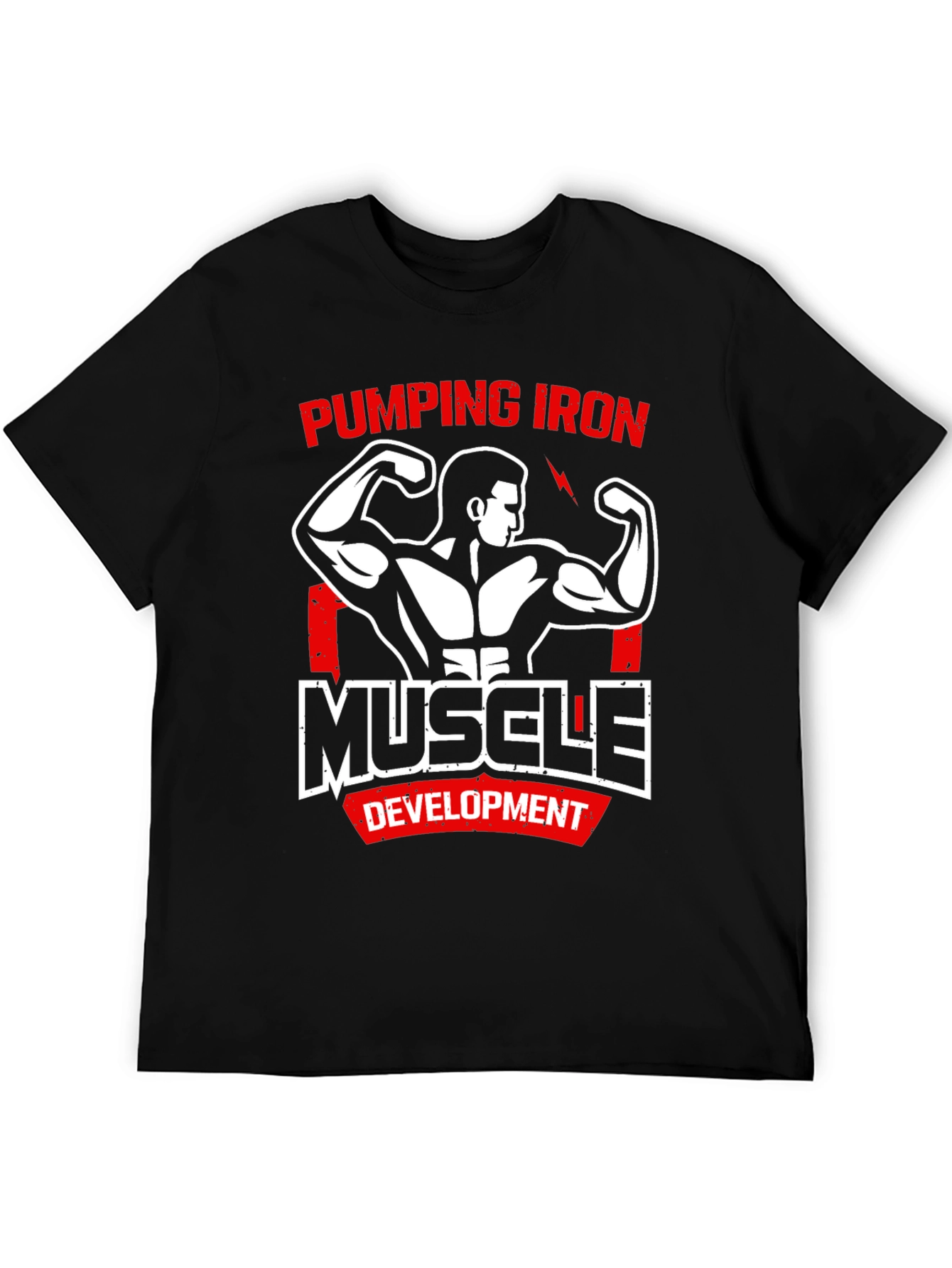 Pumping Iron Muscle Development Black T-Shirt