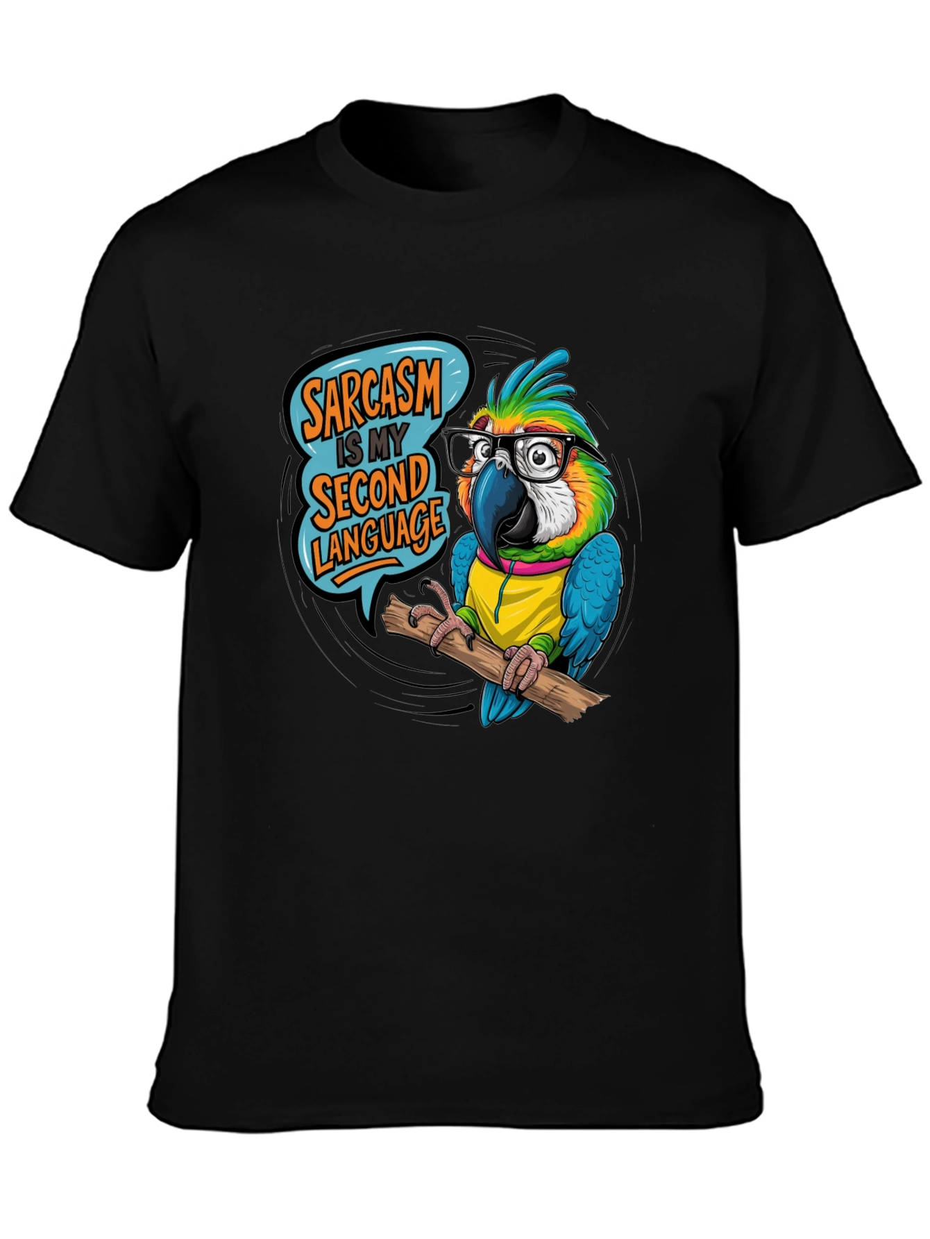 Sarcastic Parrot T-Shirt - Second Language Humor