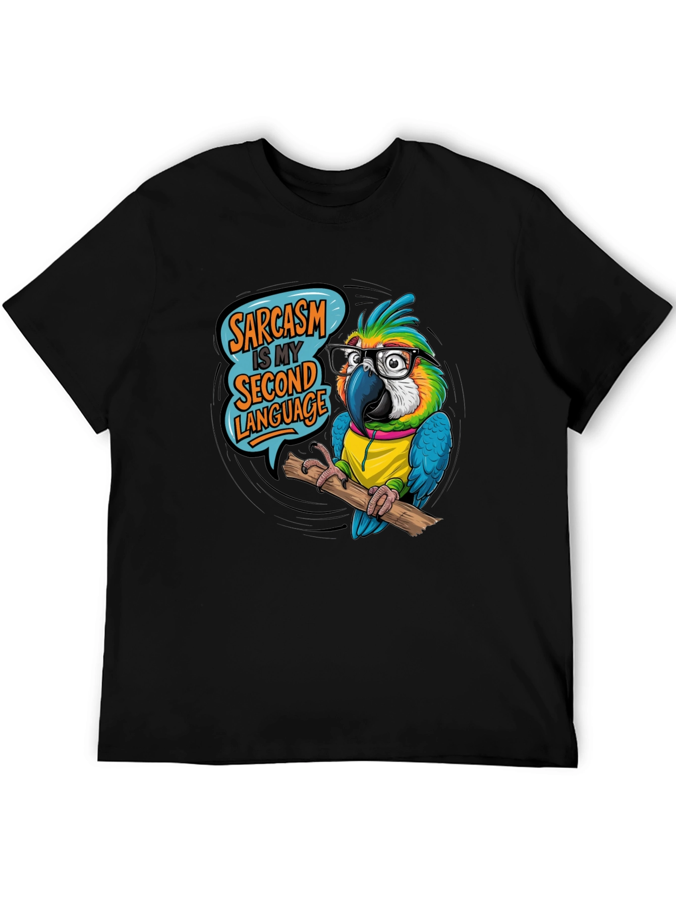 Sarcastic Parrot T-Shirt - Second Language Humor