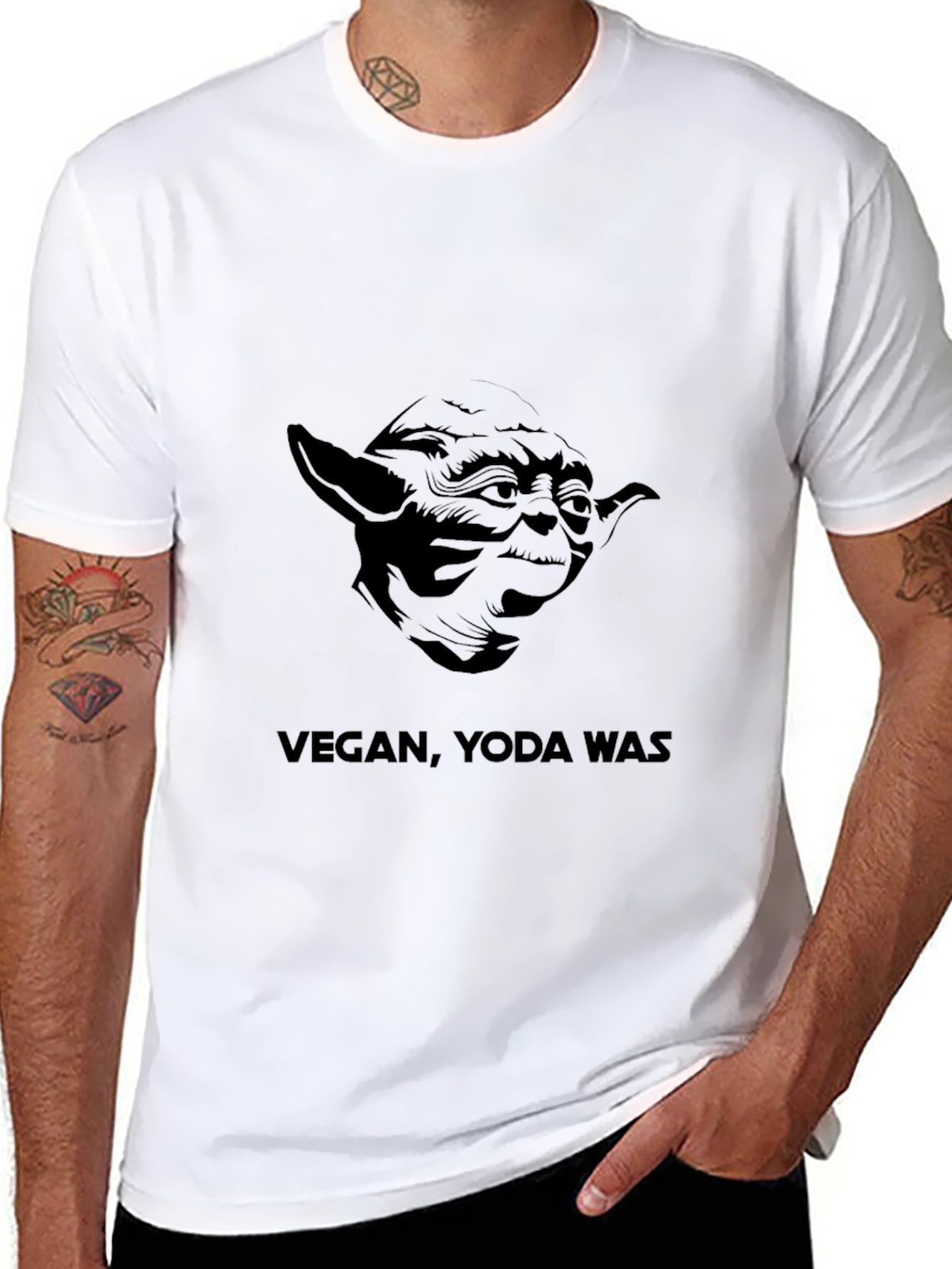 Vegan Yoda Graphic T-Shirt