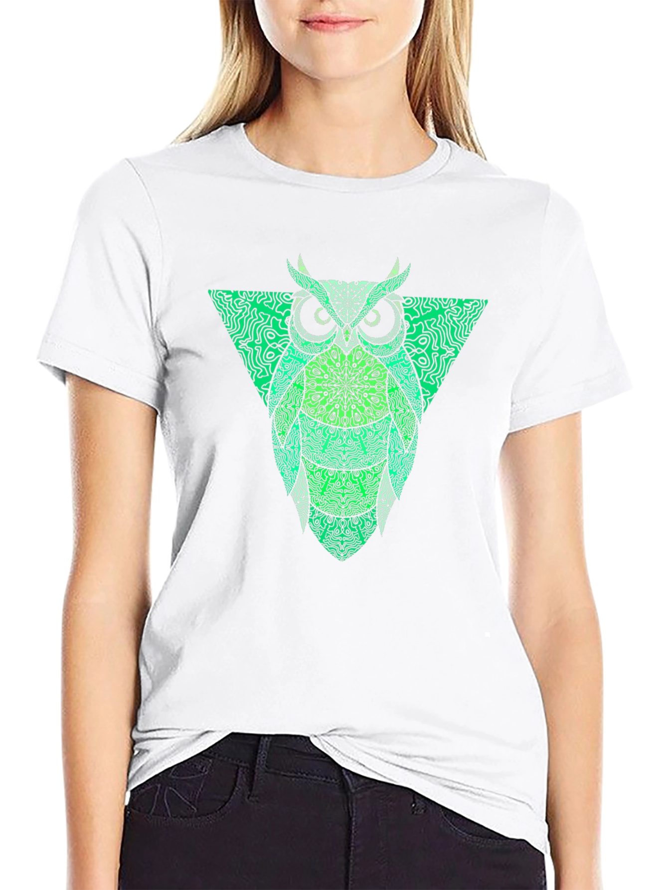Green Owl Graphic Tee - Mens Black T-Shirt