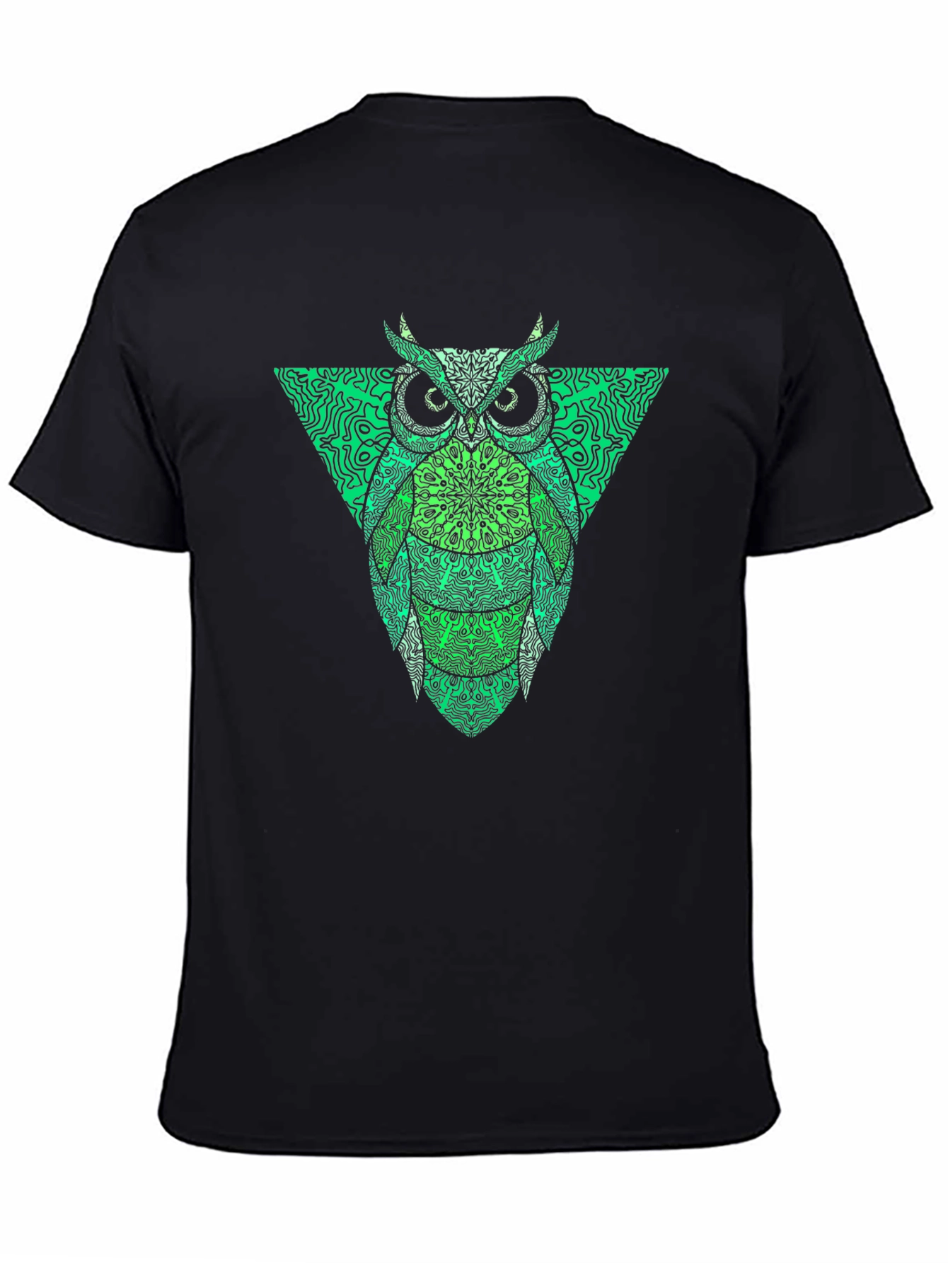 Green Owl Graphic Tee - Mens Black T-Shirt
