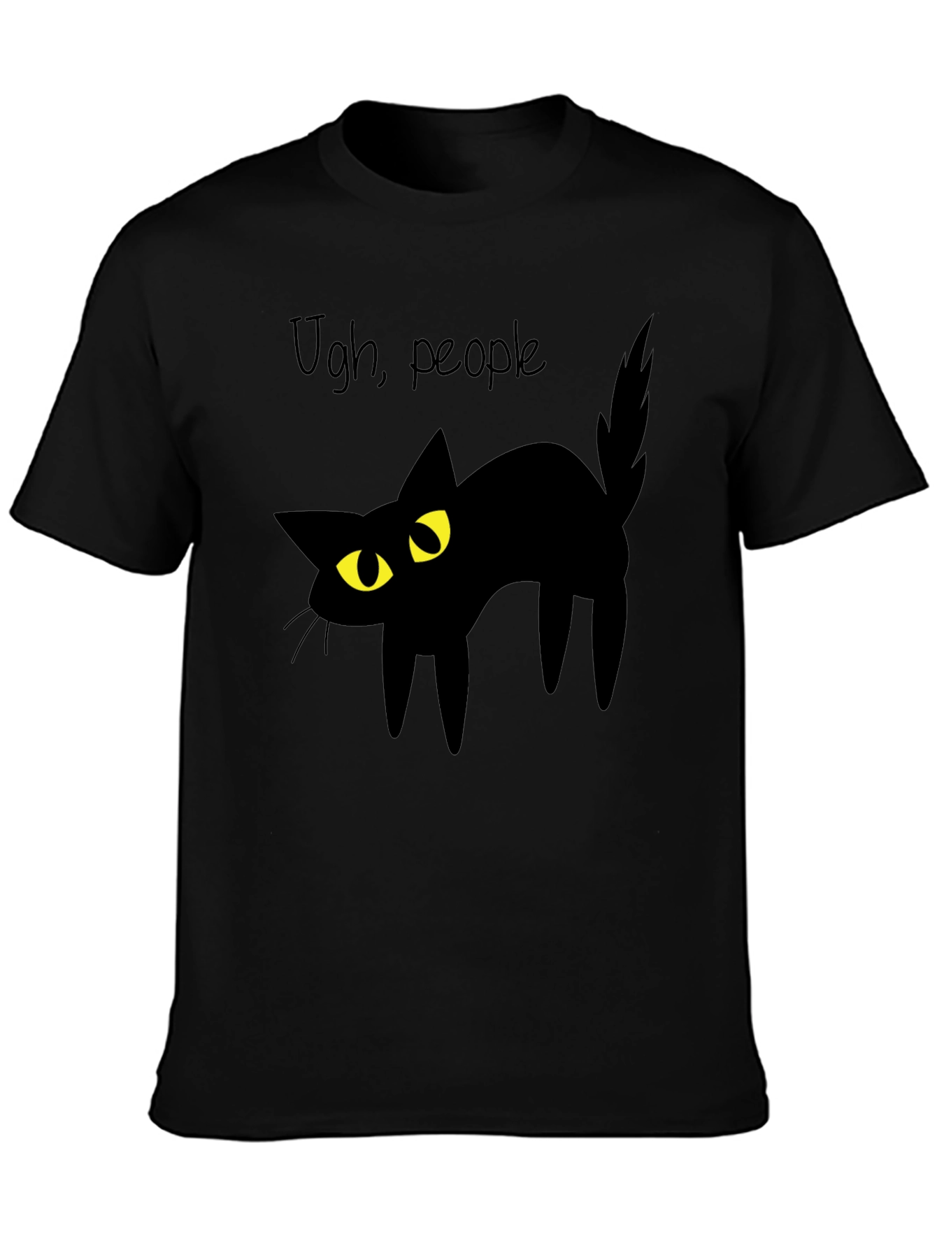 Ugh People Black Cat Graphic T-Shirt
