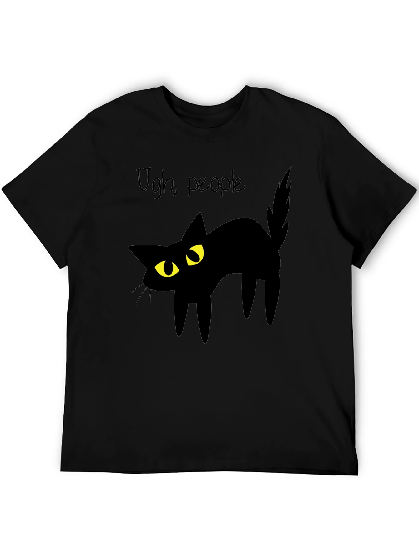 Ugh People Black Cat Graphic T-Shirt
