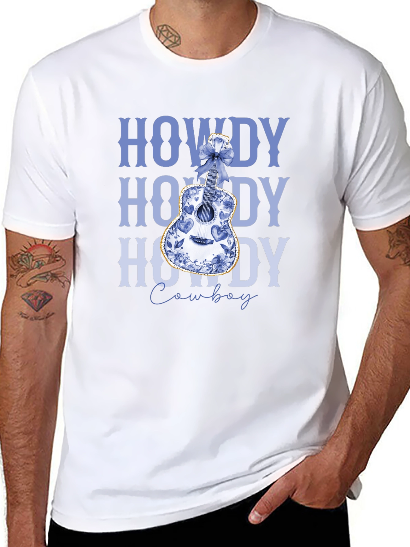 Howdy Cowboy Guitar Graphic Tee