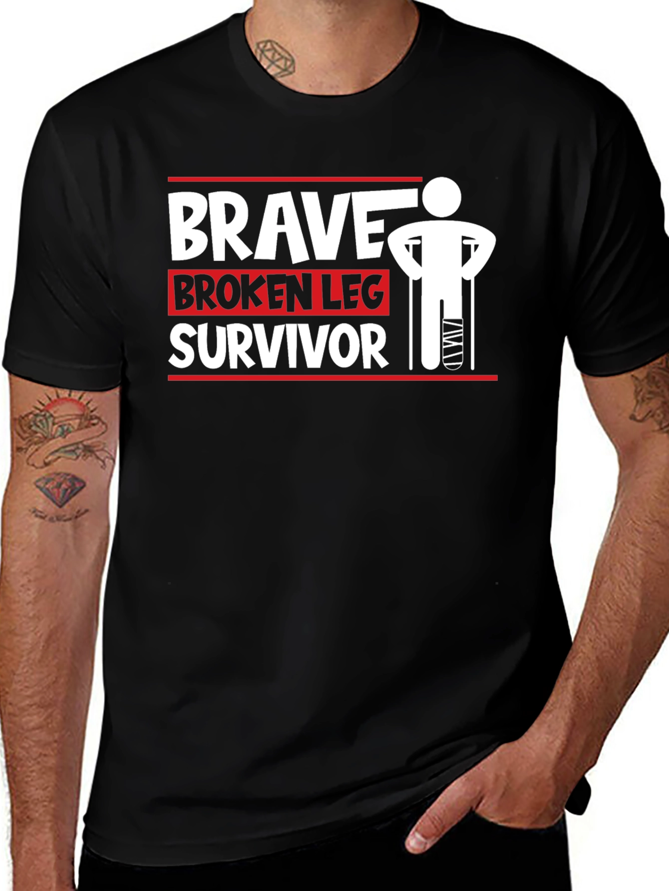 Brave Broken Leg Survivor T-Shirt