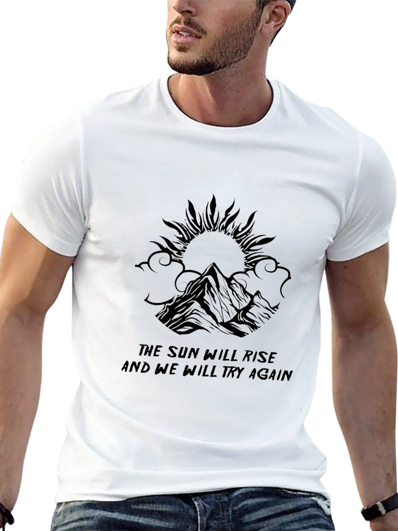 Motivational Sun & Mountain Graphic Tee