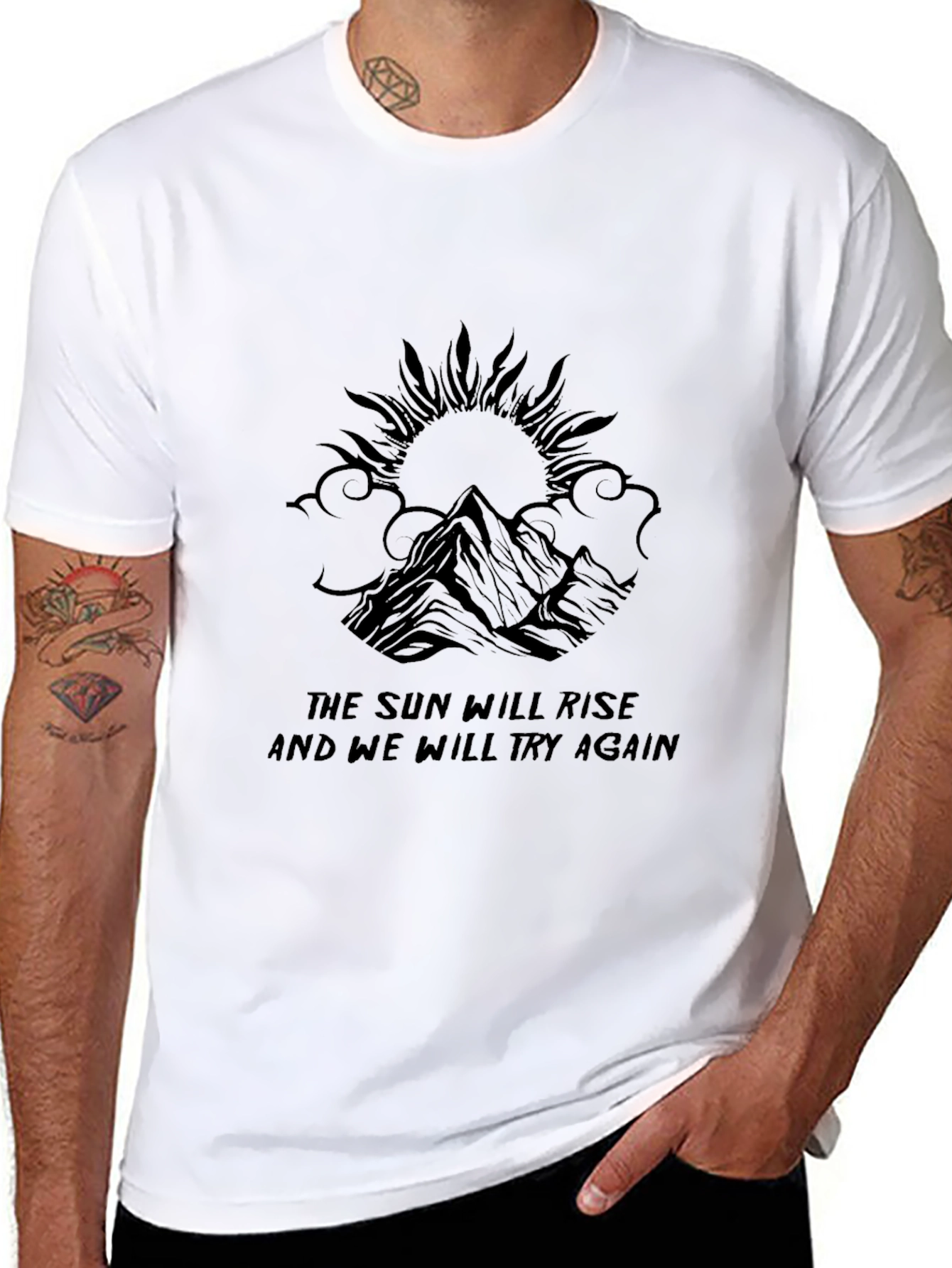 Motivational Sun & Mountain Graphic Tee