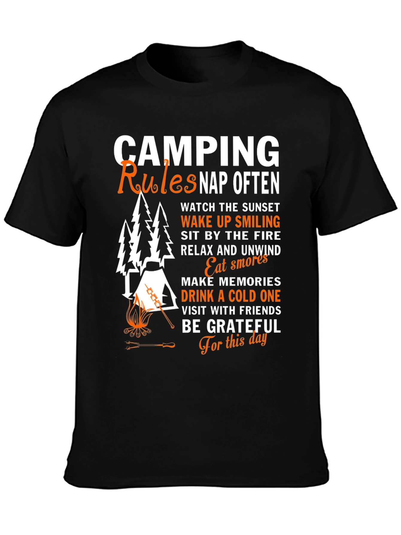Camping Rules Graphic Tee - Nap Often T-Shirt