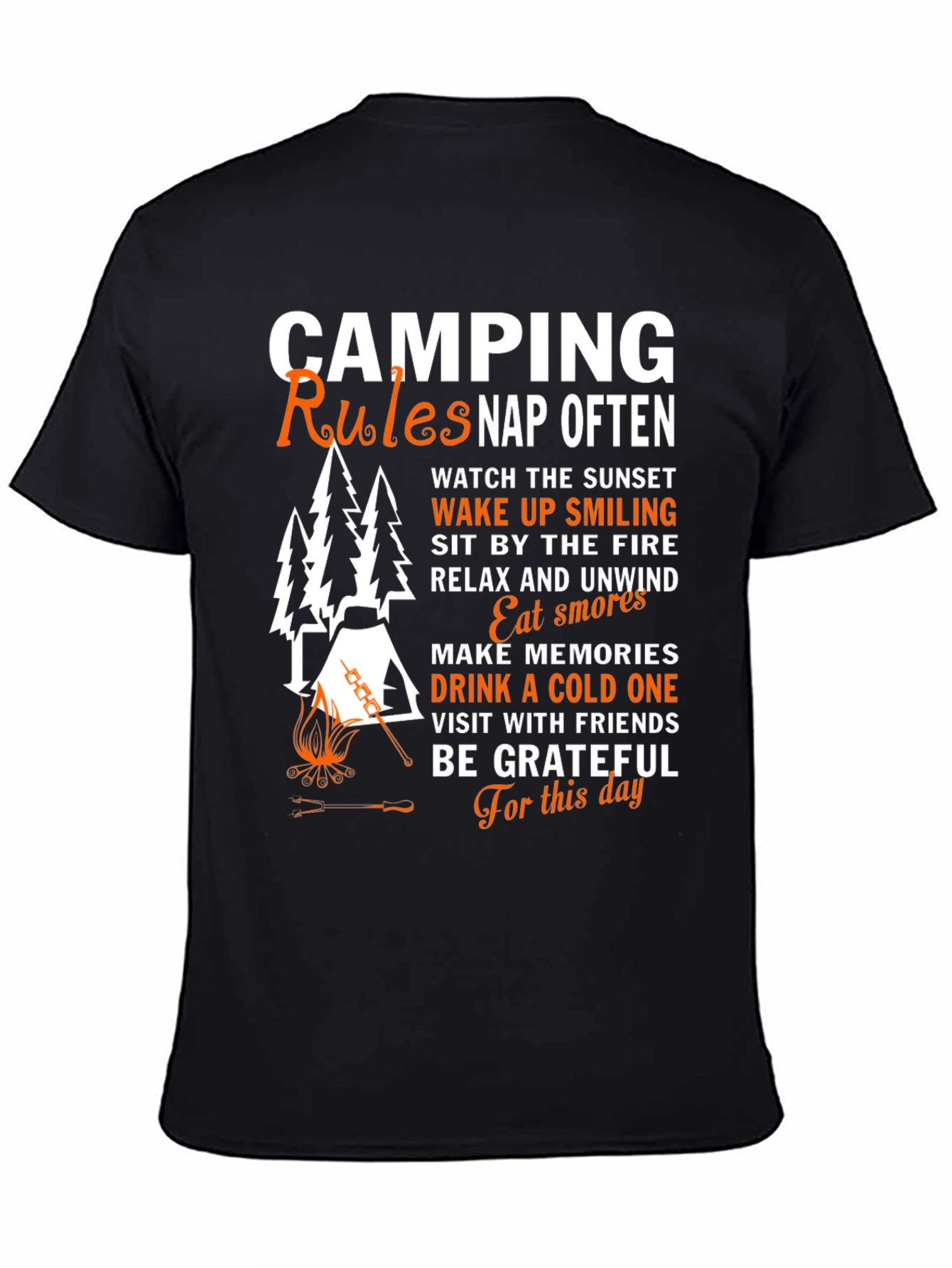 Camping Rules Graphic Tee - Nap Often T-Shirt